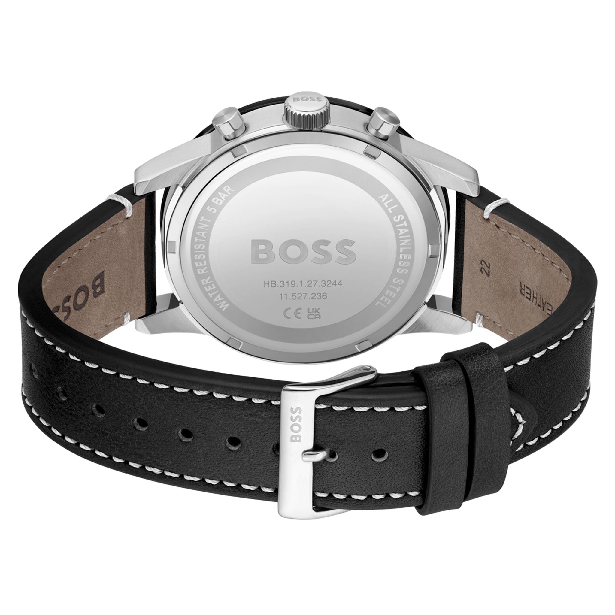 Hugo Boss Black Leather Chronograph Men's Watch - 1513920