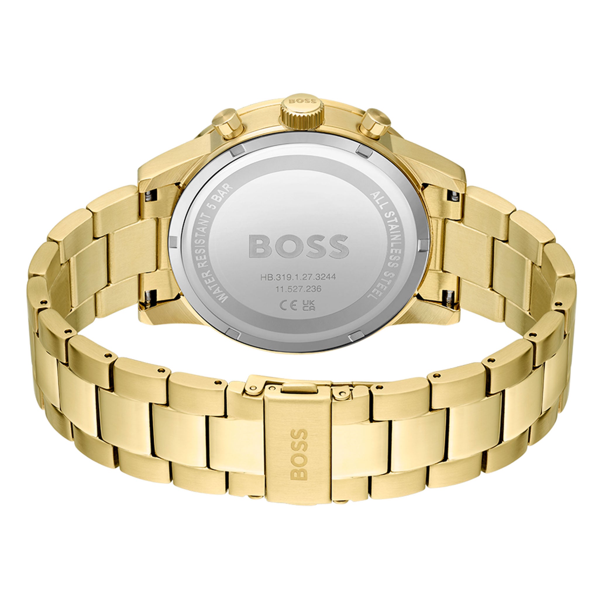 Hugo Boss Gold Steel Green Dial Men's Chronograph Watch - 1513923