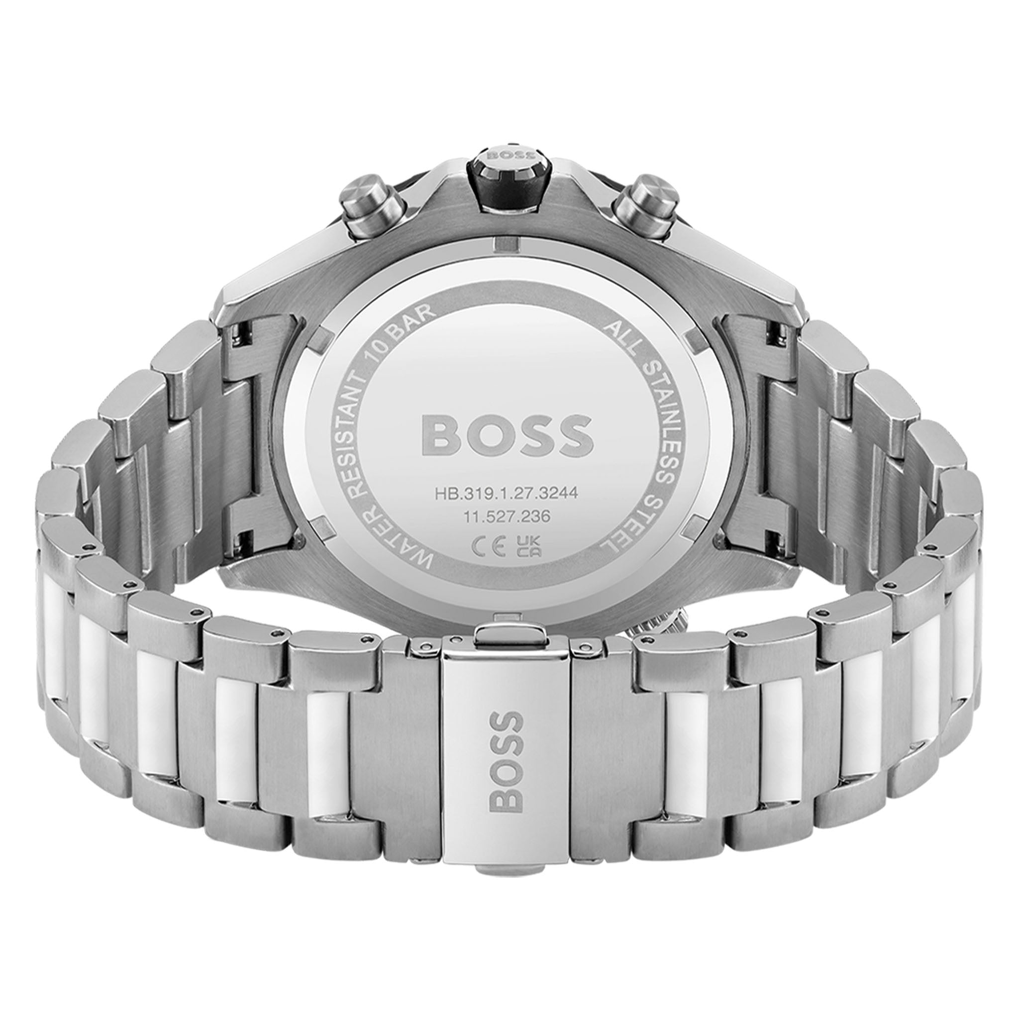 BOSS by Hugo Boss Silver Steel Green Dial Chronograph Men's Watch - 1513930