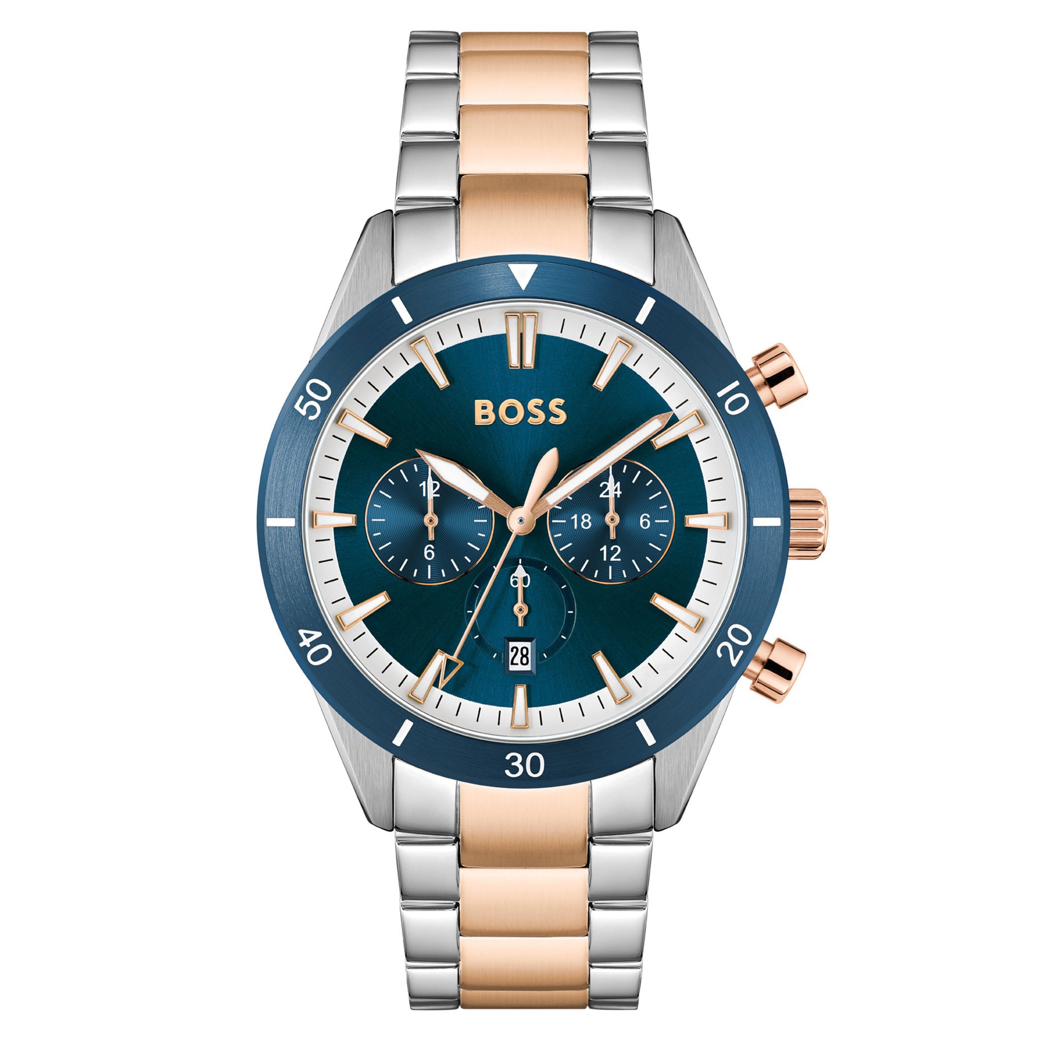 BOSS by Hugo Boss Two-Tone Steel Blue Dial Men's Chronograph Watch - 1513937