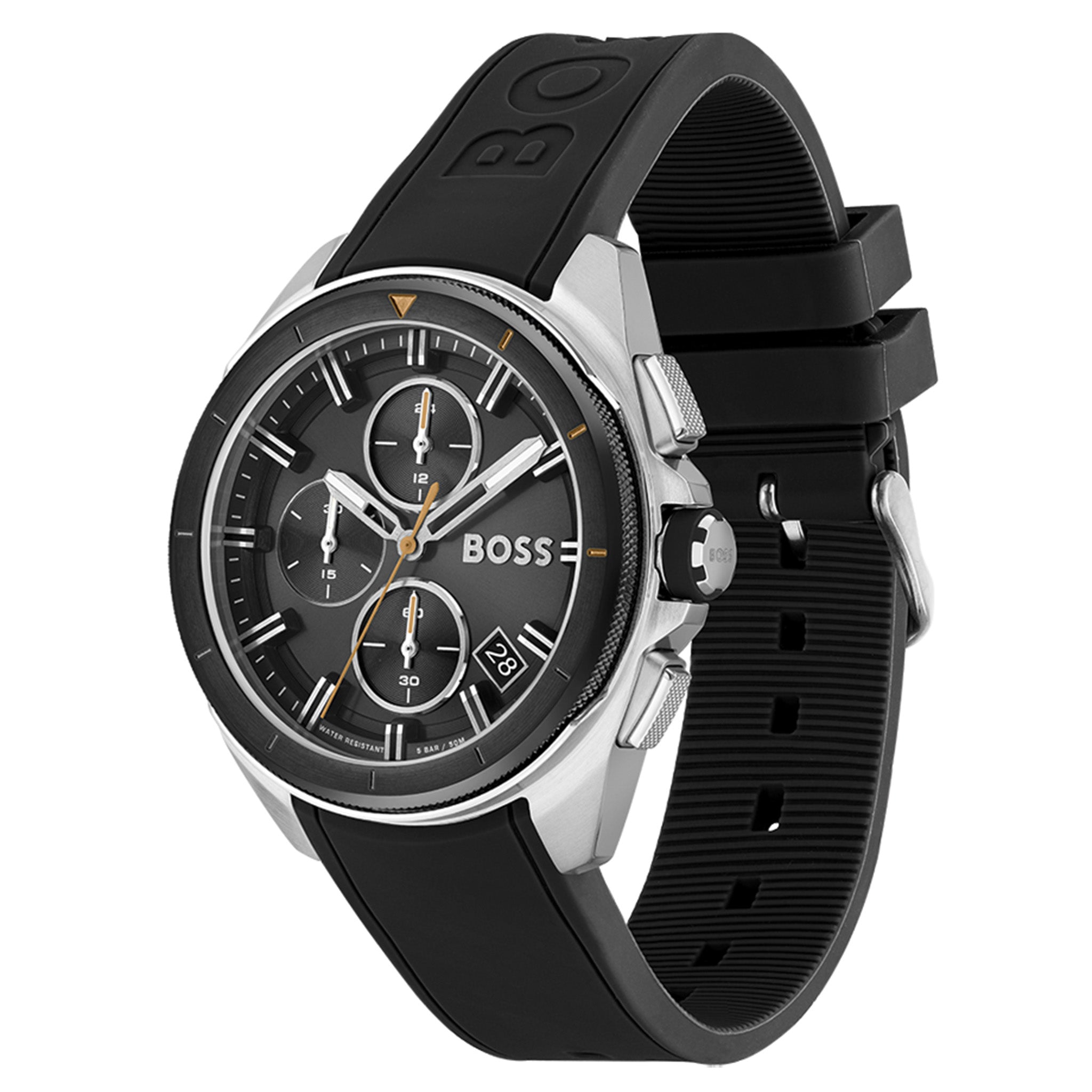 BOSS by Hugo Boss Black Silicone Men's Chrono Watch - 1513953