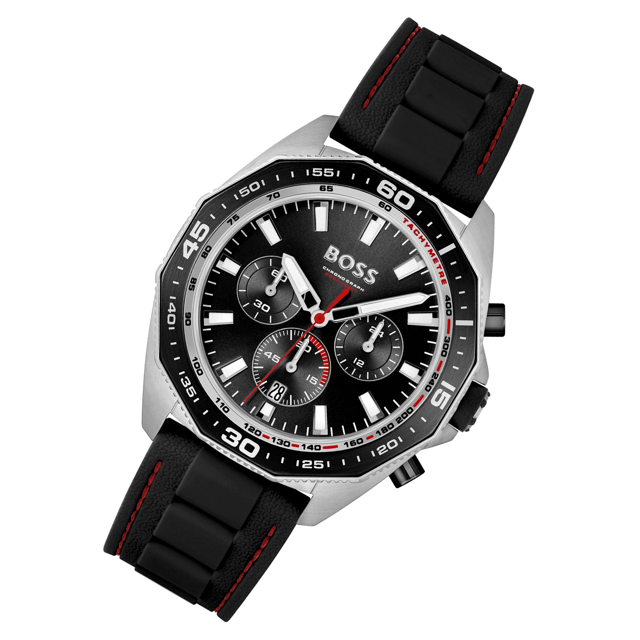 BOSS by Hugo Boss Black Silicone Chronograph Men's Watch - 1513969
