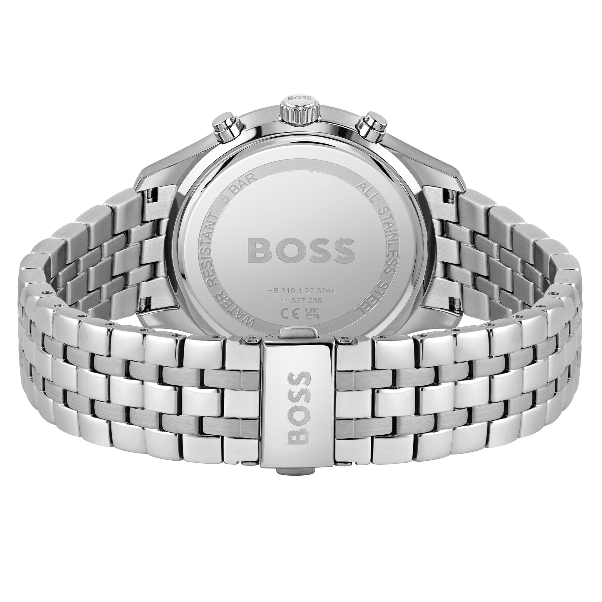 BOSS by Hugo Boss Stainless Steel Green Dial Chronograph Men's Watch - 1513975