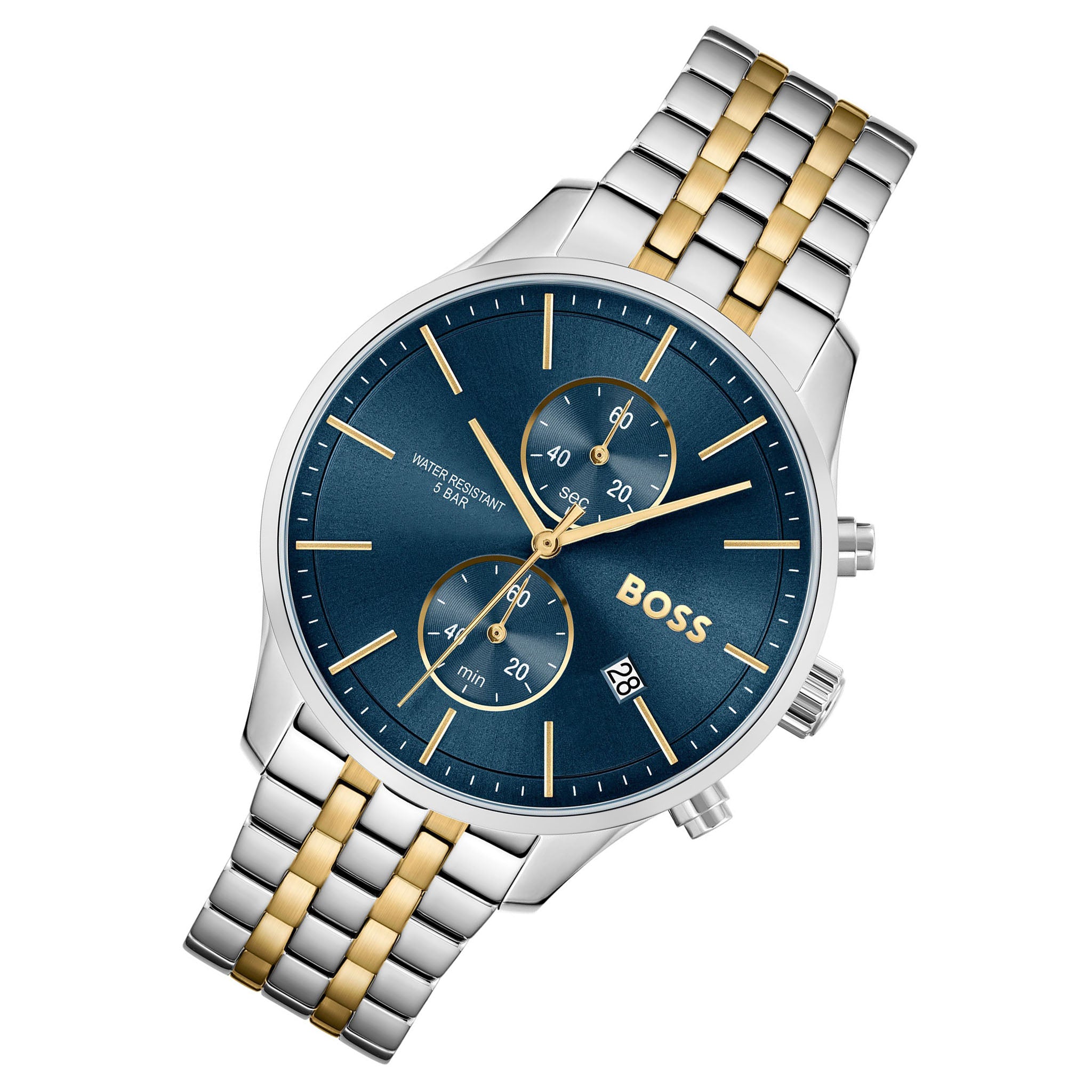 Hugo Boss Two-Tone Steel Blue Dial Chronograph Men's Watch - 1513976