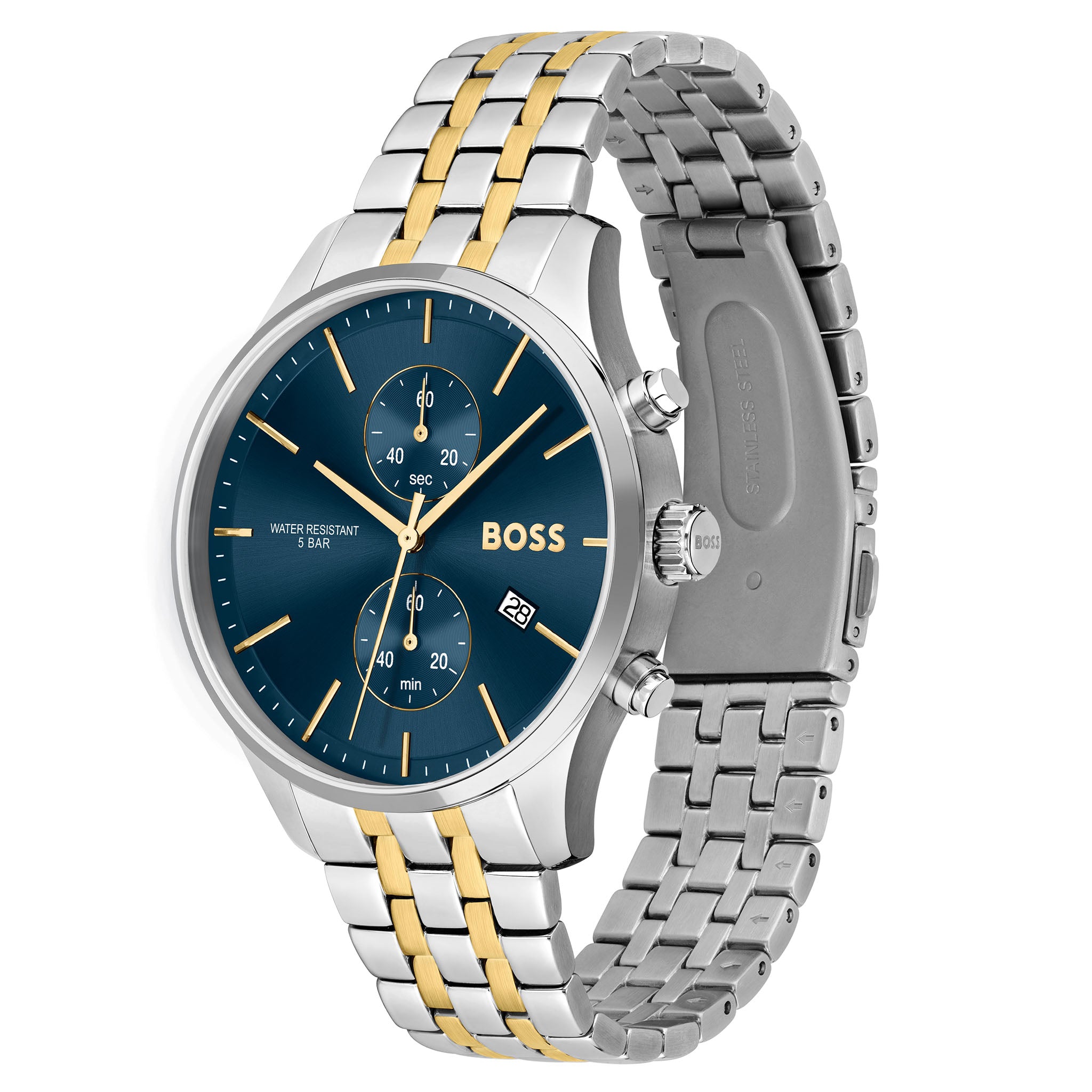 Hugo Boss Two-Tone Steel Blue Dial Chronograph Men's Watch - 1513976