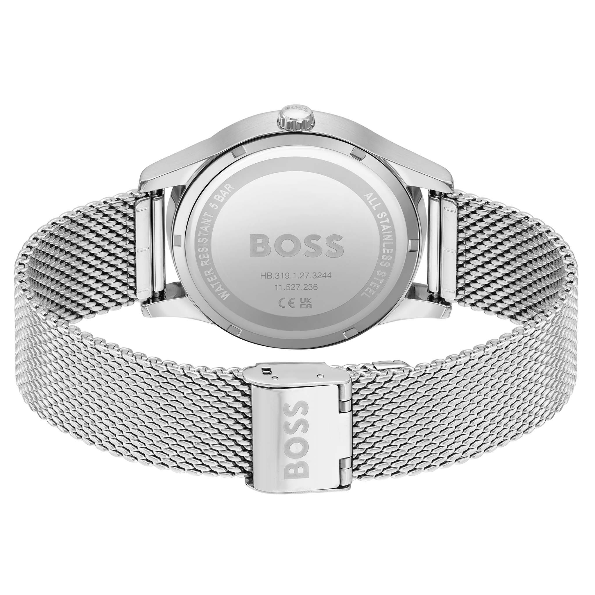 Hugo Boss Silver Mesh Blue Dial Men's Watch - 1513985