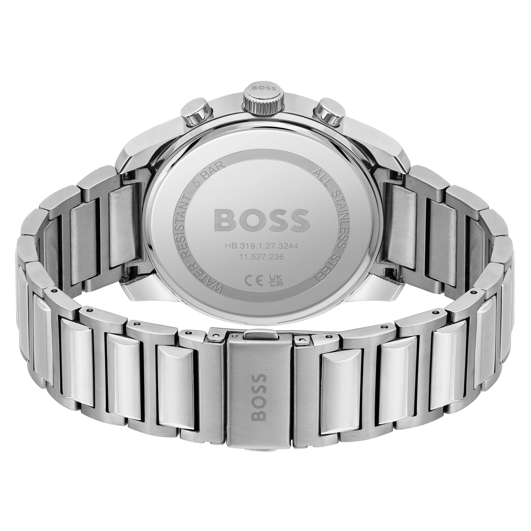BOSS by Hugo Boss Stainless Steel Red Dial Chronograph Men's Watch - 1514004
