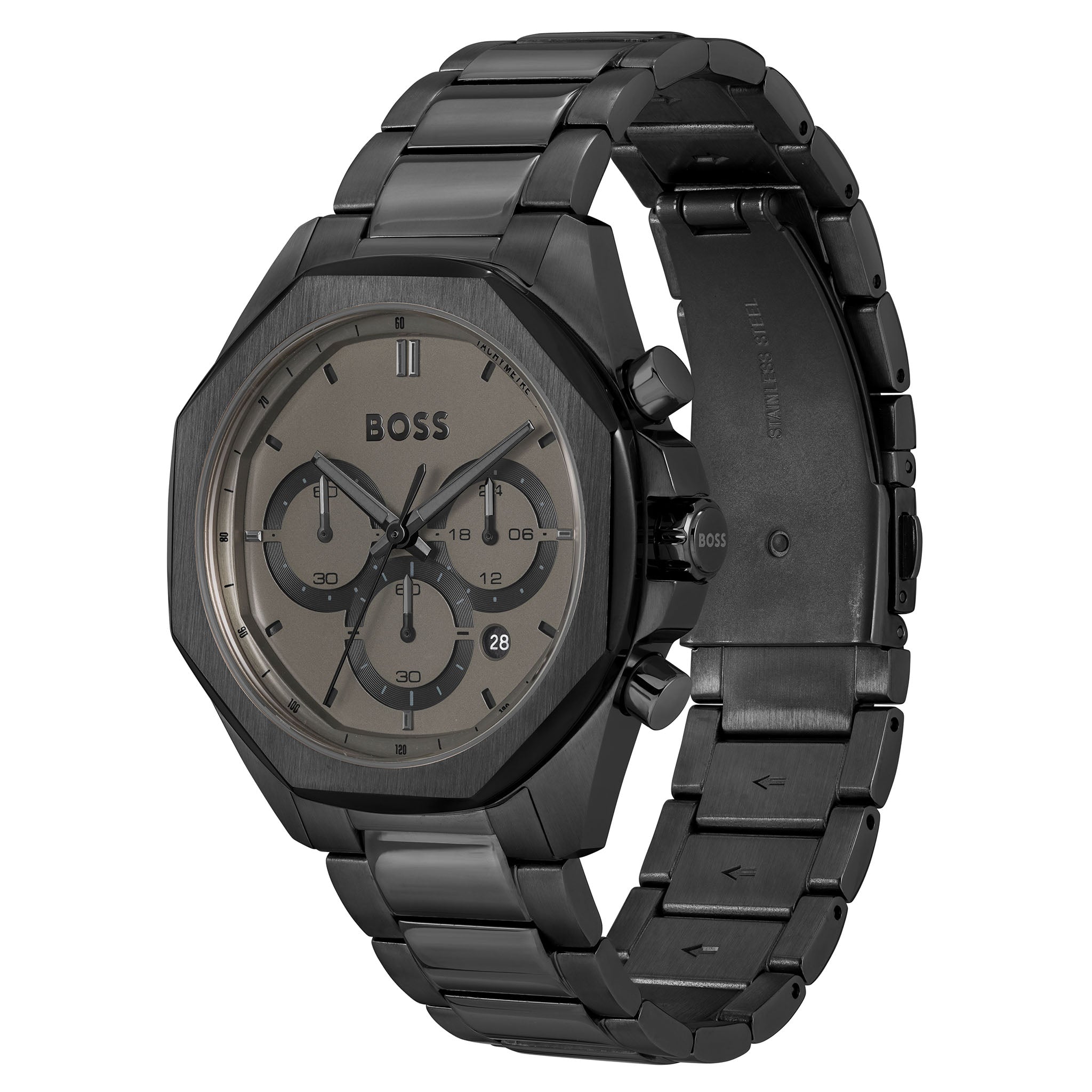 BOSS by Hugo Boss Black Steel Grey Dial Chronograph Men's Watch - 1514016