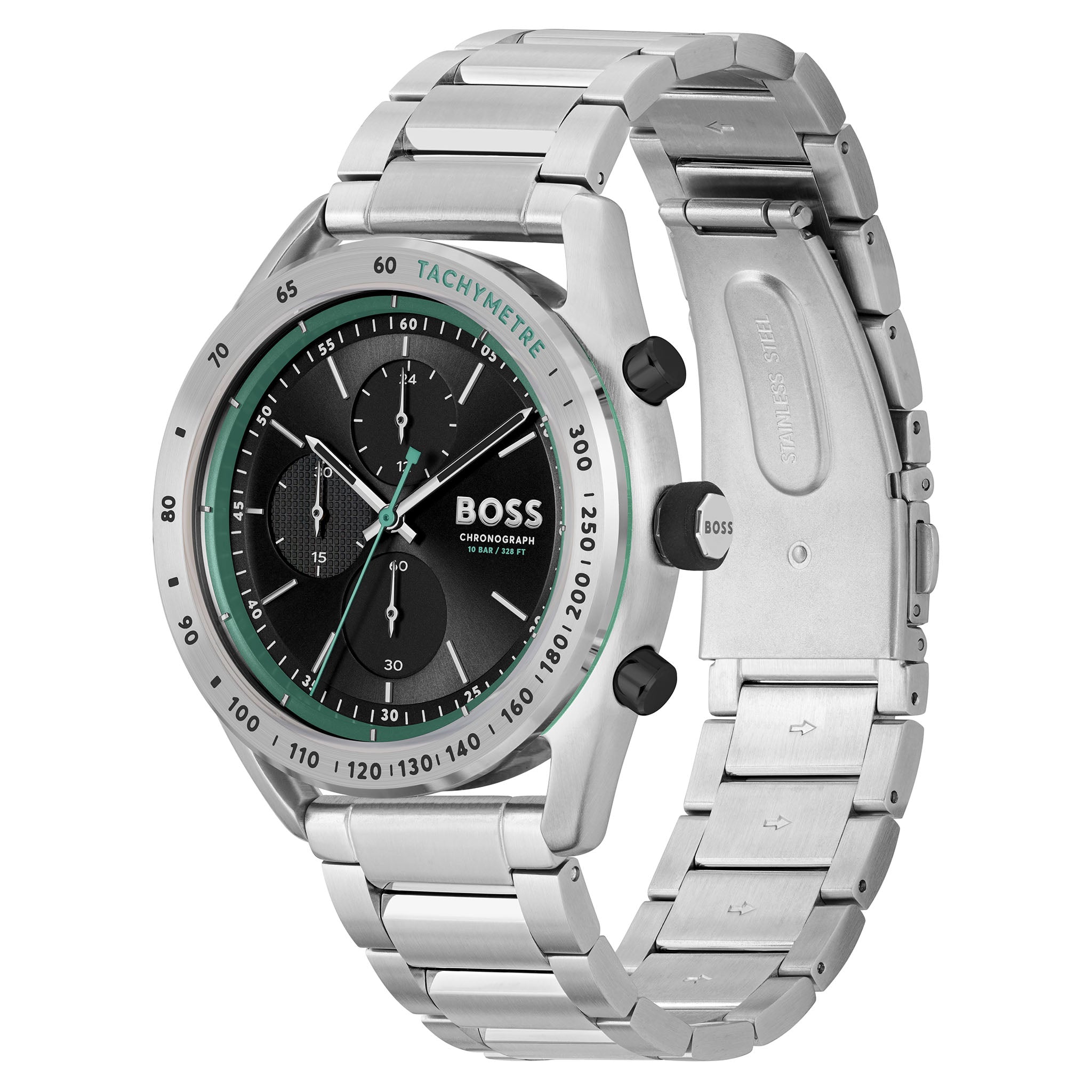 Hugo Boss Stainless Steel Black Dial Chronograph Men's Watch - 1514023