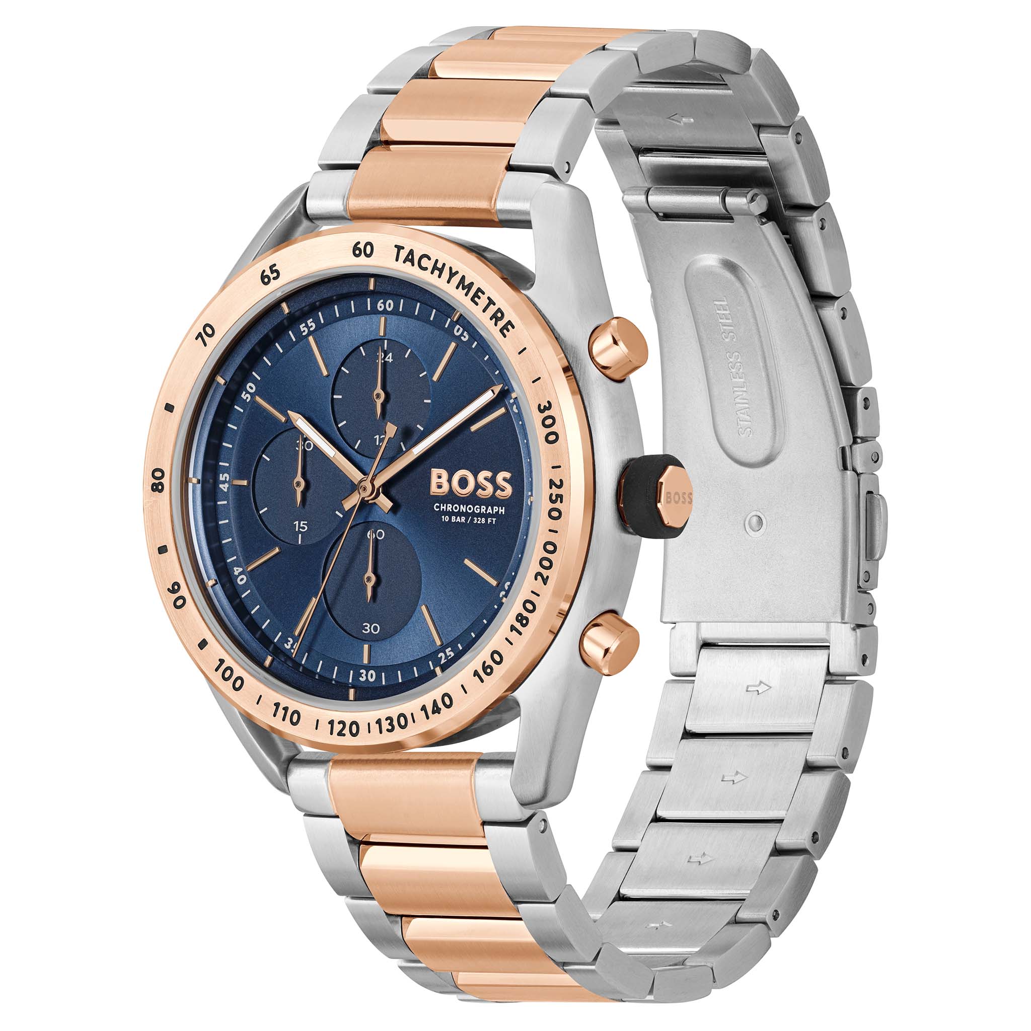 Hugo Boss Two-Tone Steel Blue Dial Chronograph Men's Watch - 1514026