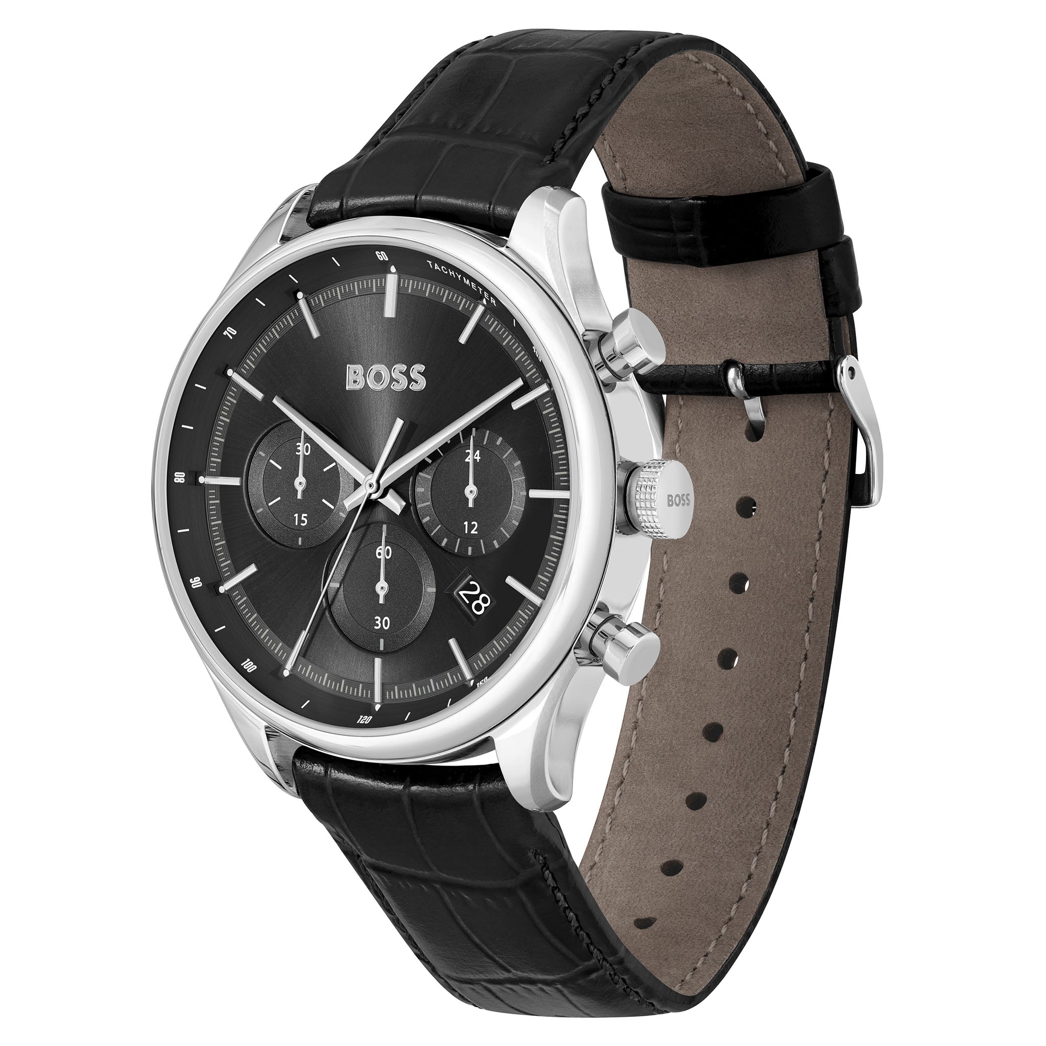 Hugo Boss Black Leather Chronograph Men's Watch - 1514049