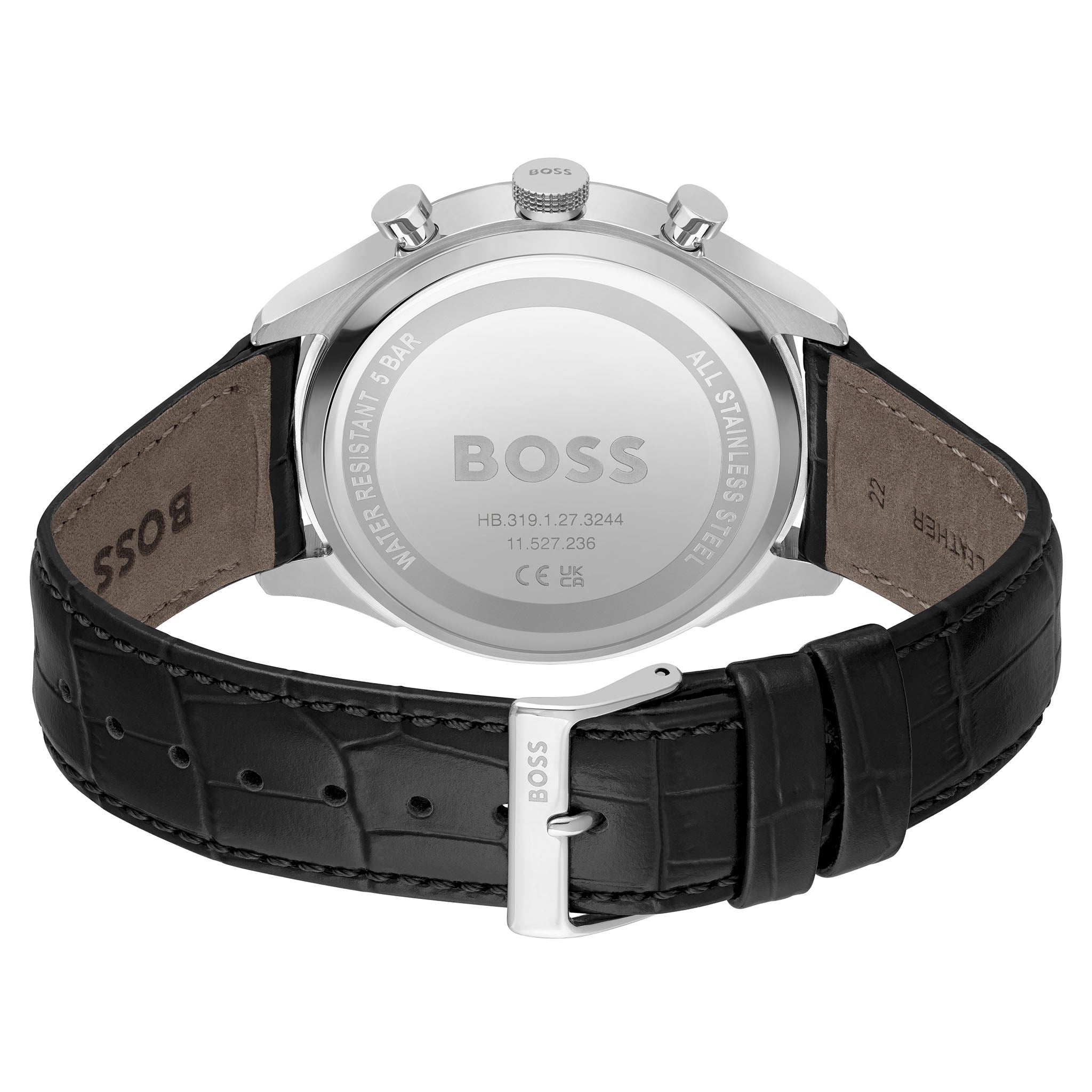 Hugo Boss Black Leather Chronograph Men's Watch - 1514049