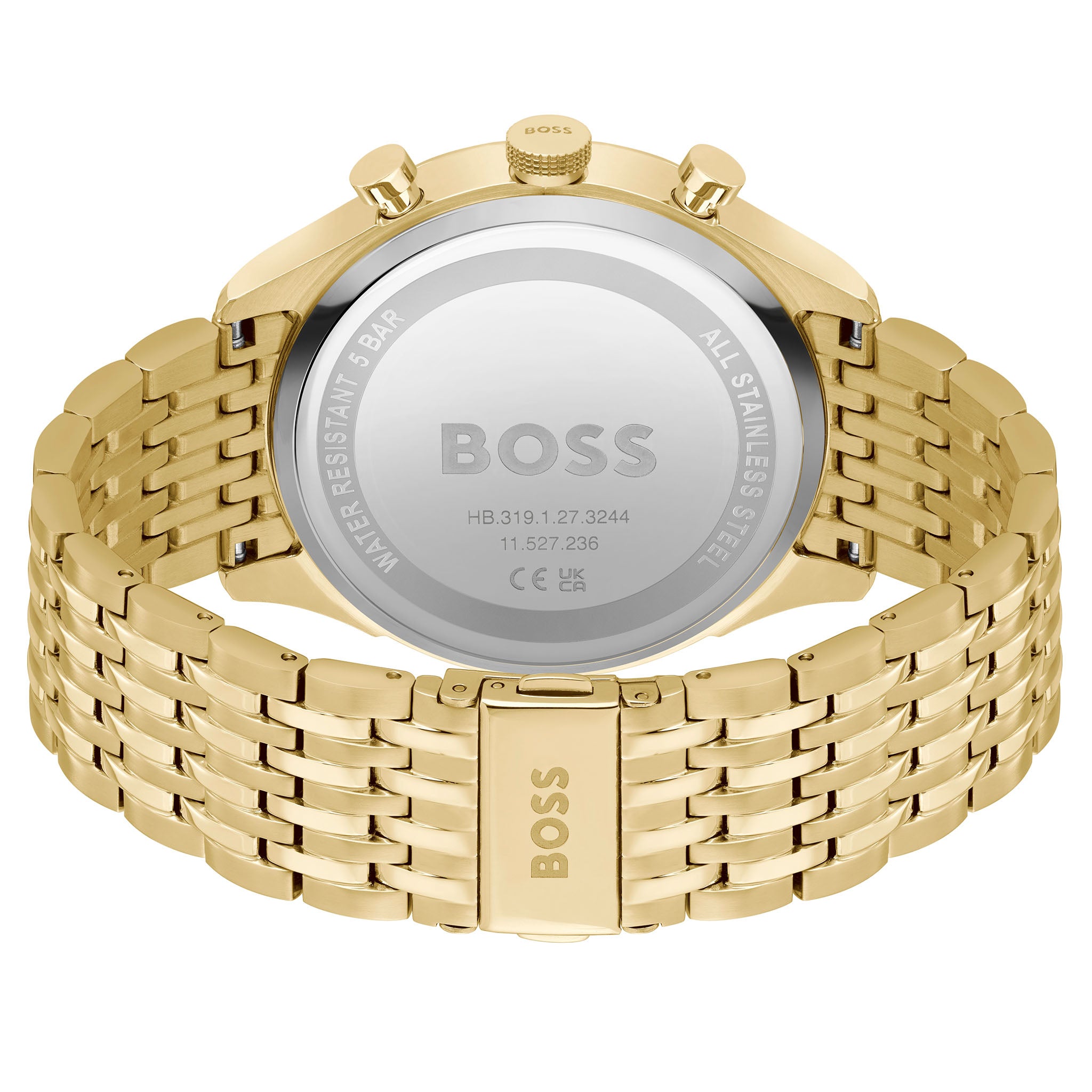 BOSS by Hugo Boss Gold Steel Dark Grey Dial Chronograph Men's Watch - 1514051