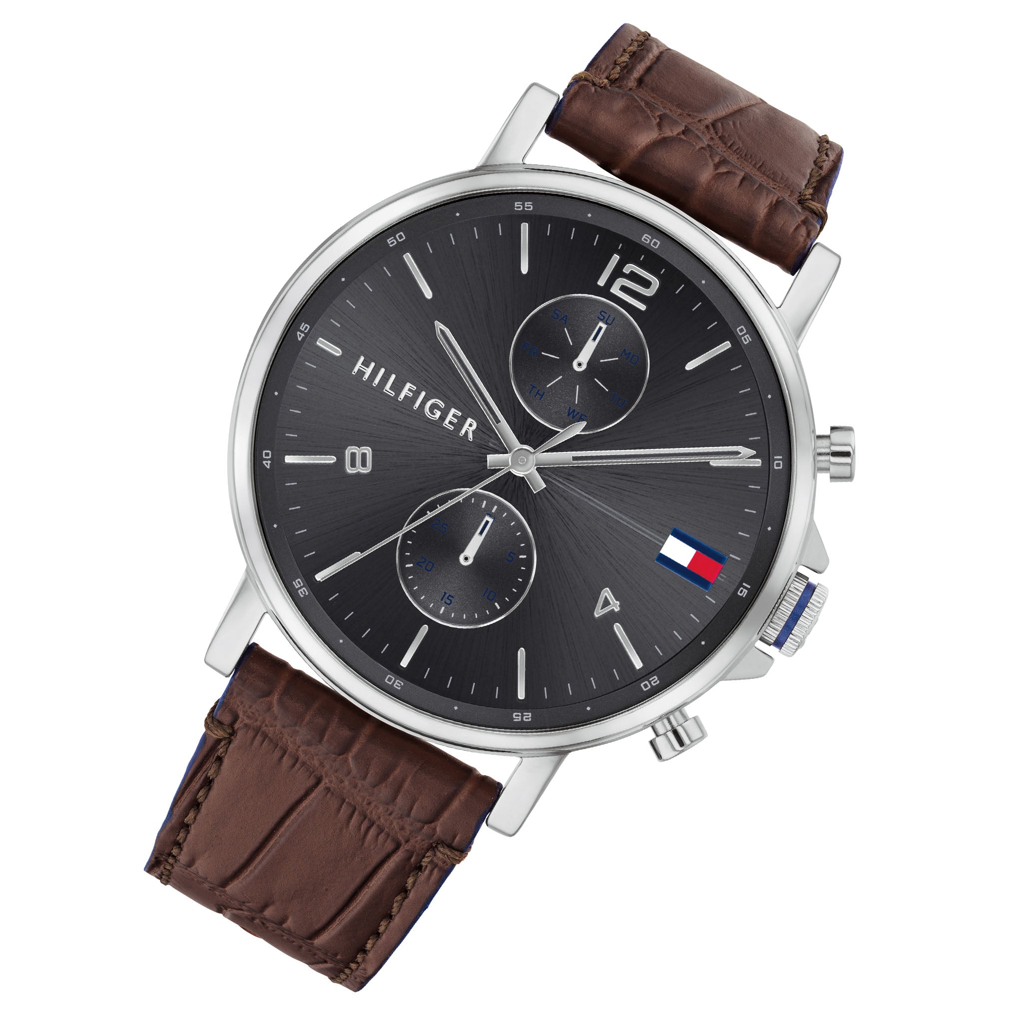 Tommy Hilfiger Brown Leather Men's Multi-function Watch - 1710416