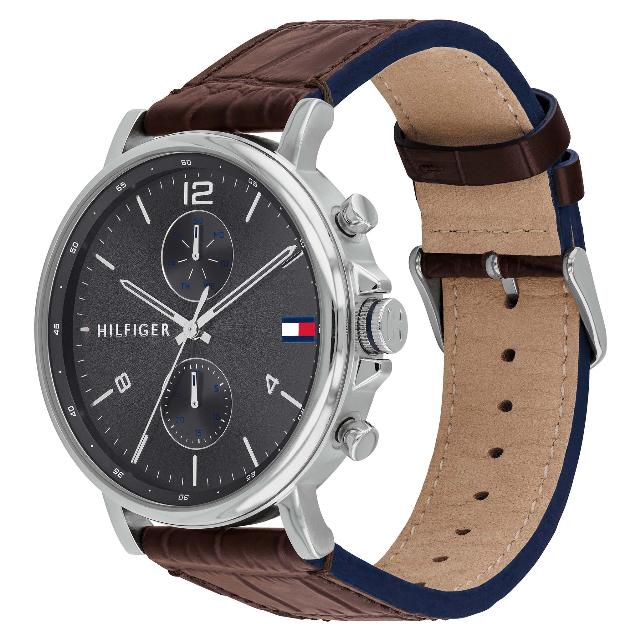 Tommy Hilfiger Brown Leather Men's Multi-function Watch - 1710416