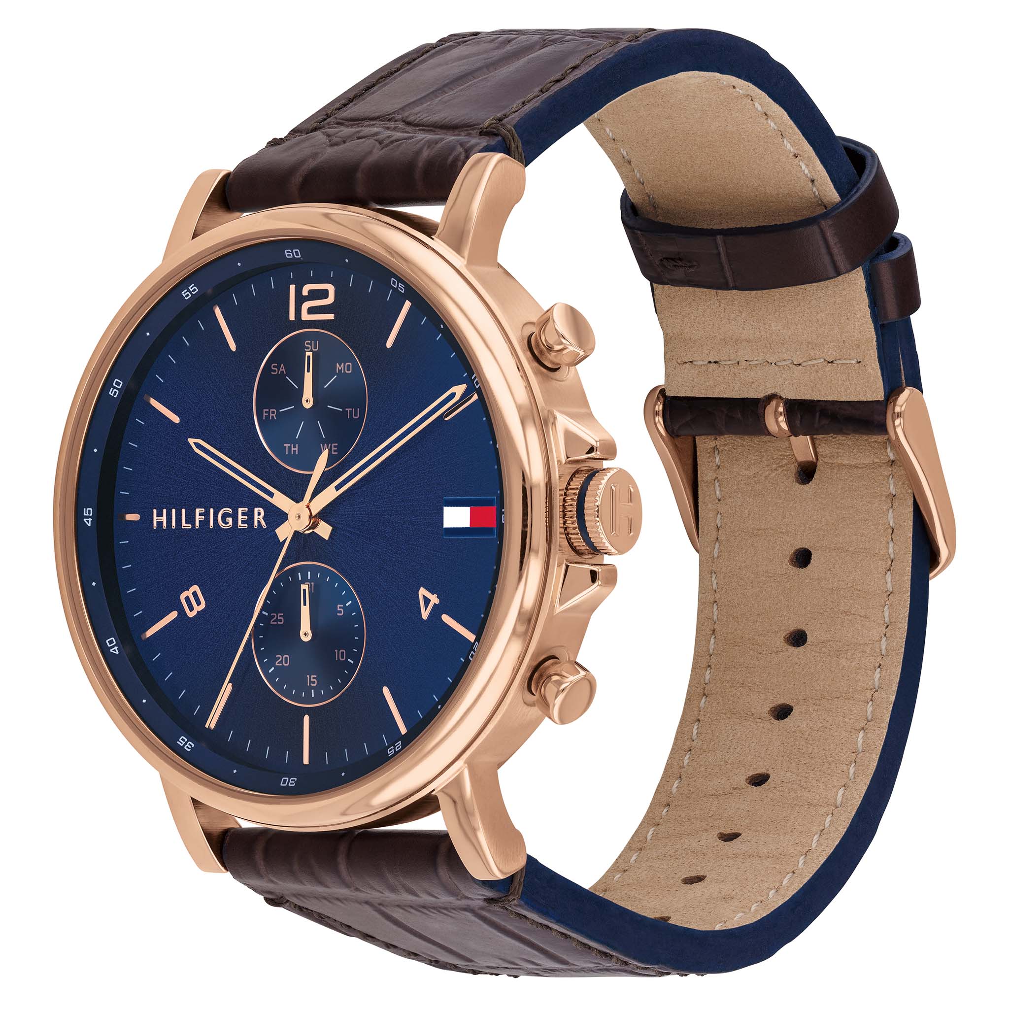 Tommy Hilfiger Brown Leather Men's Multi-function Watch - 1710418