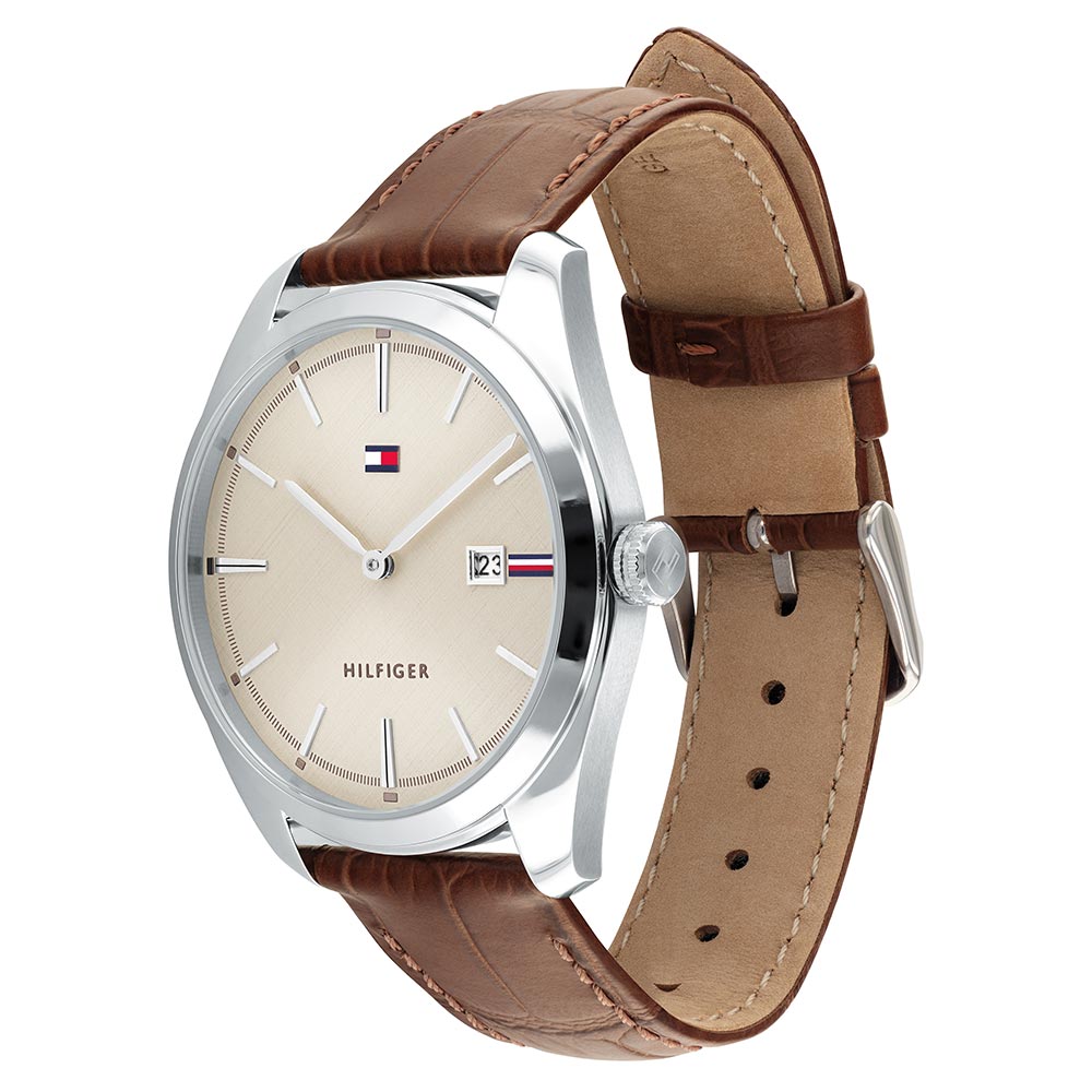 Tommy Hilfiger Brown Leather Men's Watch - 1710430