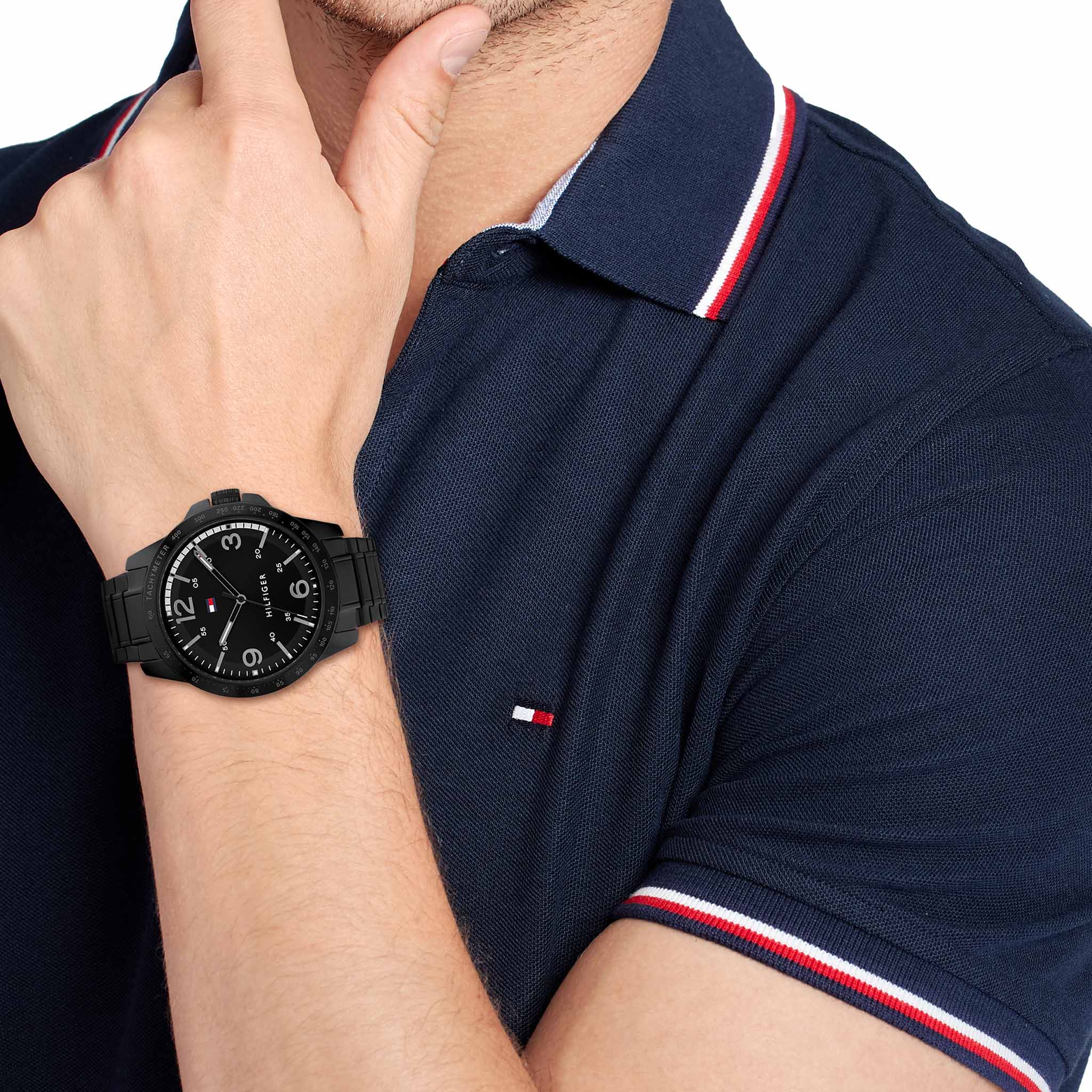 Tommy Hilfiger Black Steel Dial Men's Watch - 1710471