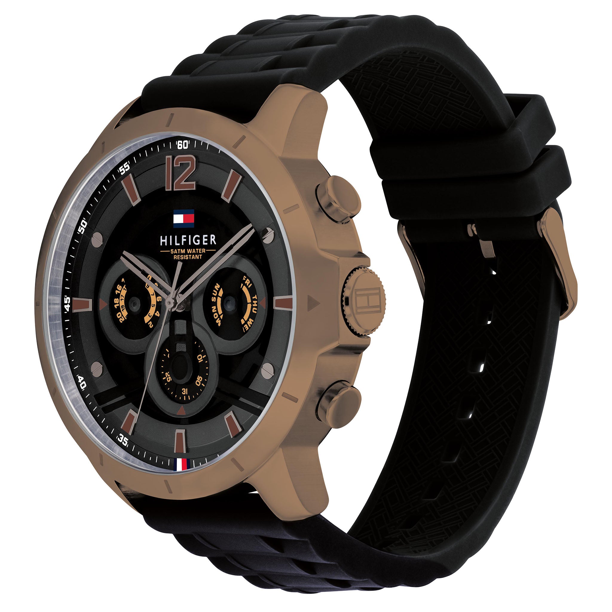 Tommy Hilfiger Black Silicone Band Men's Multi-function Watch - 1710491