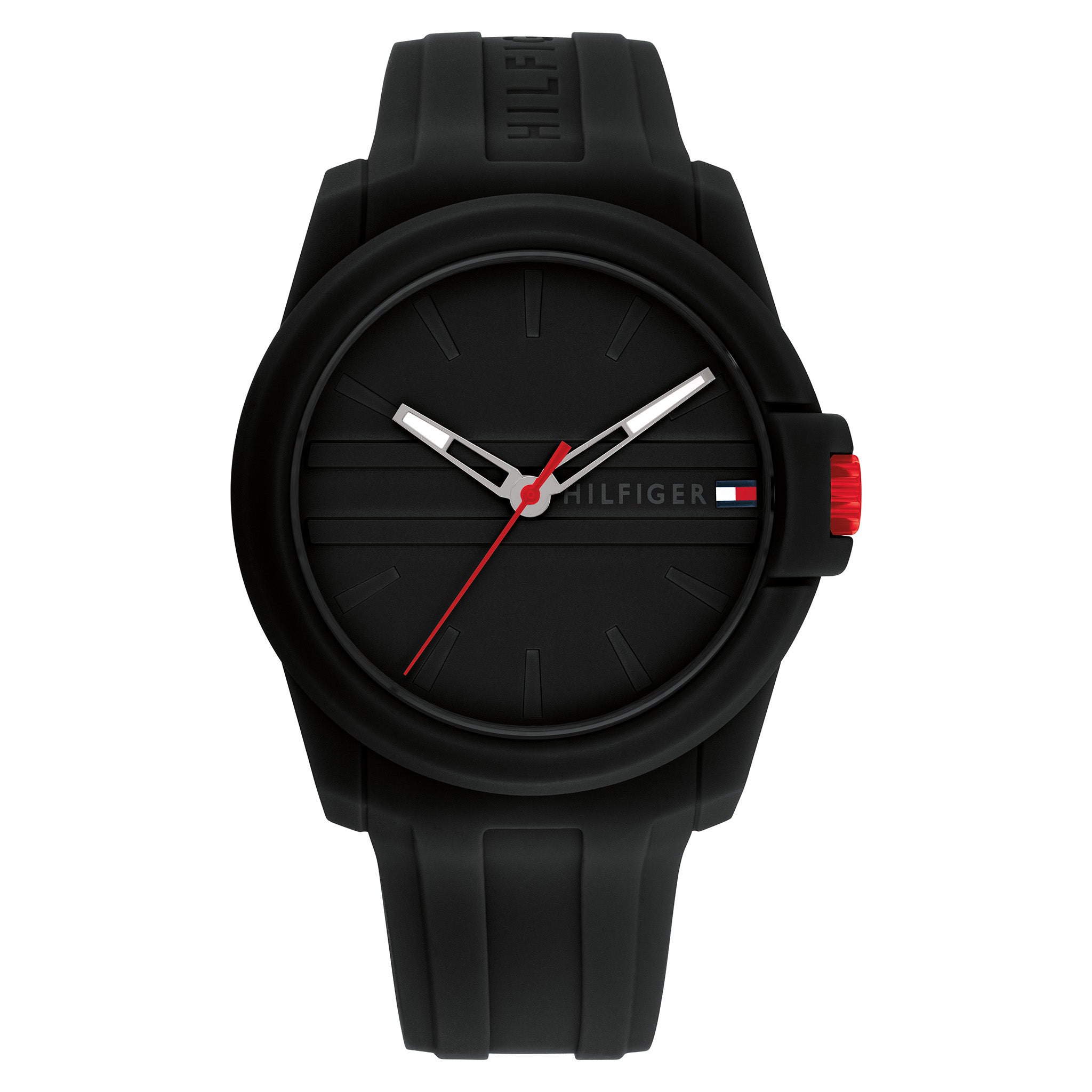 Tommy Hilfiger Black Silicone Black Dial Men's Watch - 1710596