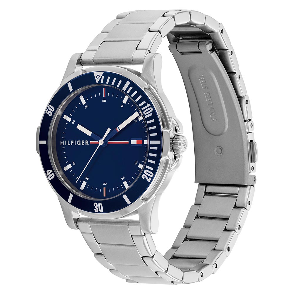 Tommy Hilfiger Silver Steel Blue Dial Kids Watch - 1720018