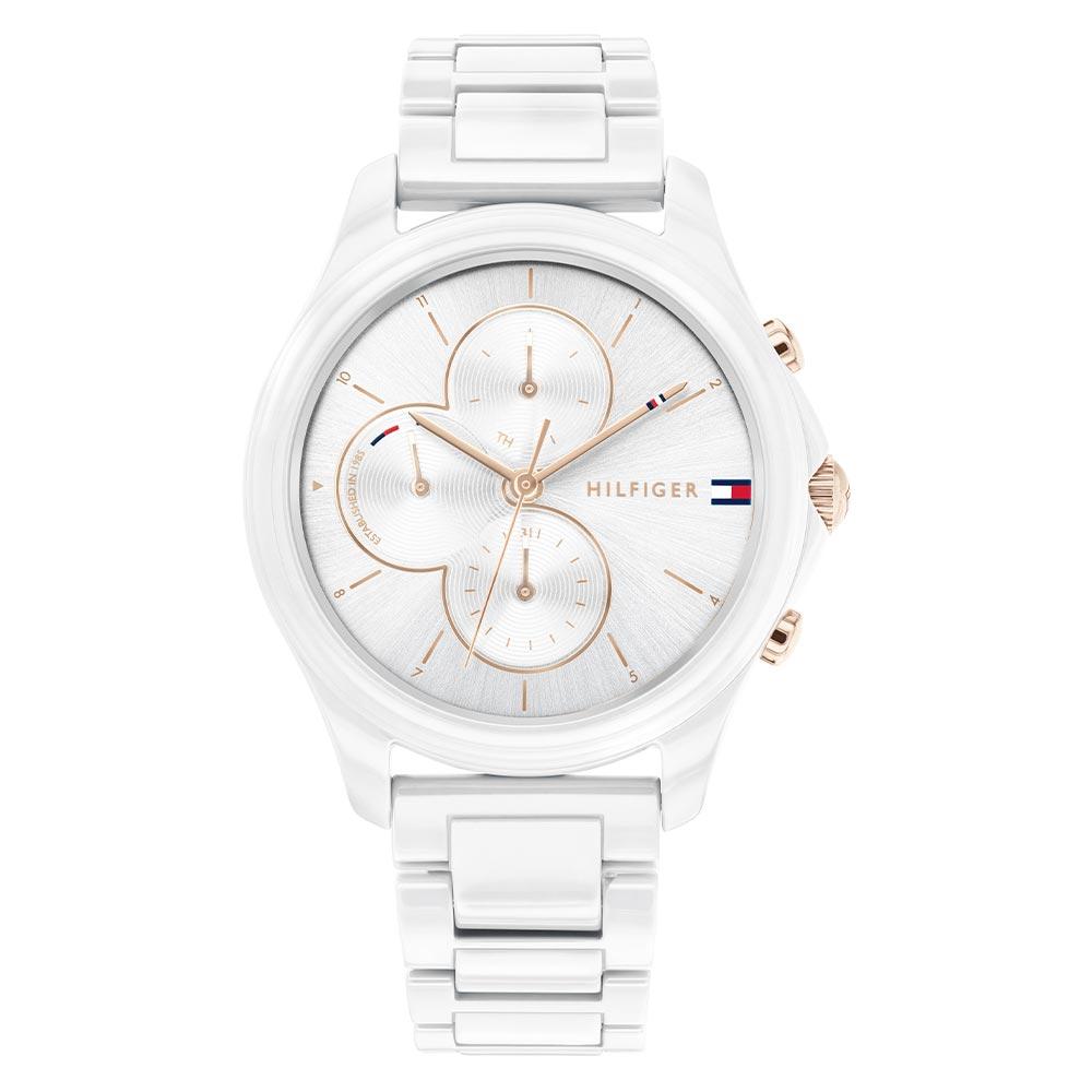Tommy Hilfiger White Ceramic & Steel Ladies Multi-function Watch - 1782262