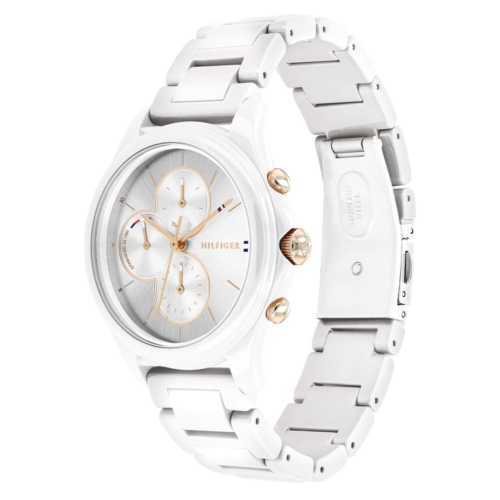 Tommy Hilfiger White Ceramic Ladies Multi-function Watch - 1782262