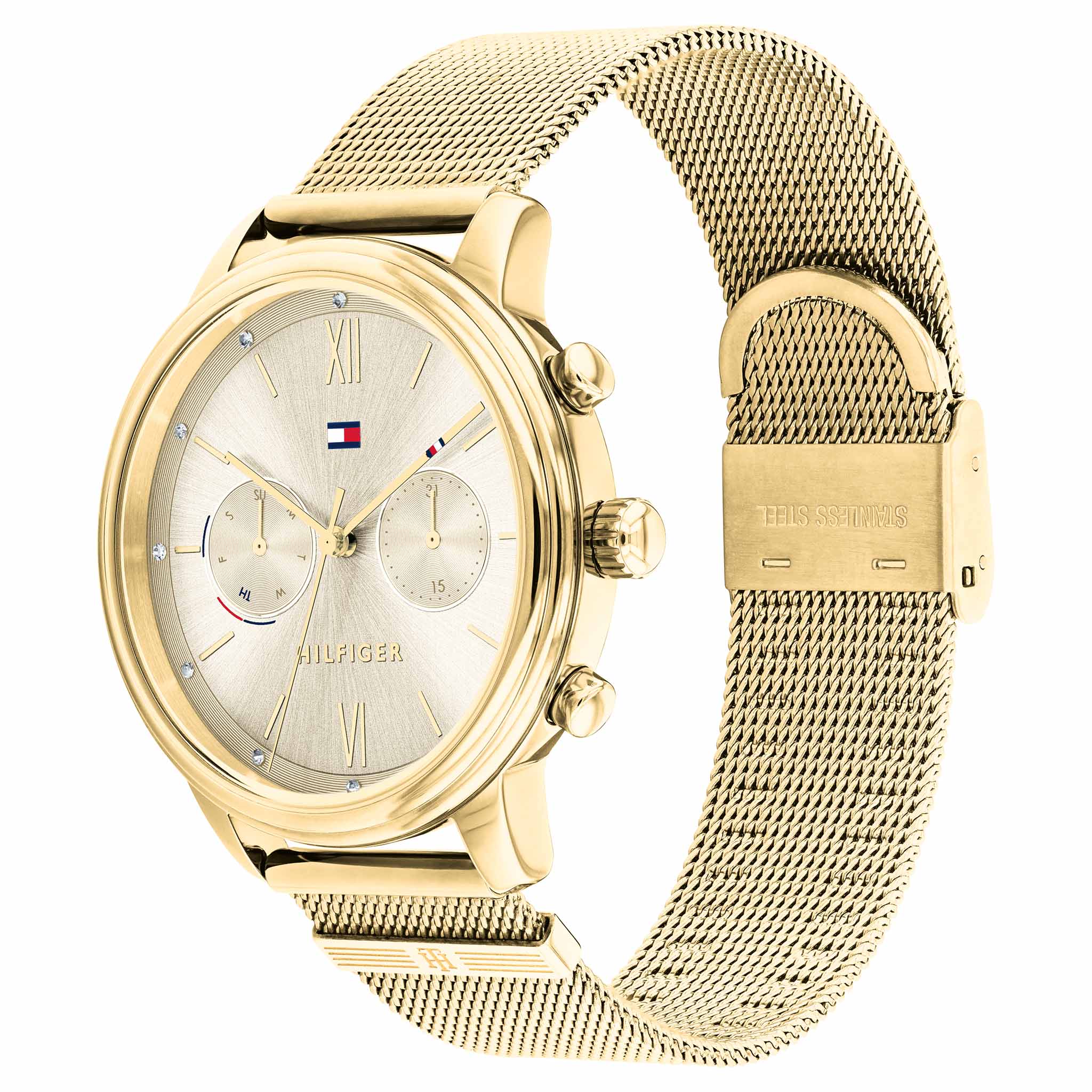 Tommy Hilfiger Blake Gold Mesh Ladies Multi-function Watch - 1782302