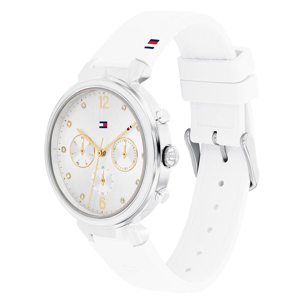 Tommy Hilfiger White Silicone Band Women's Watch - 1782342