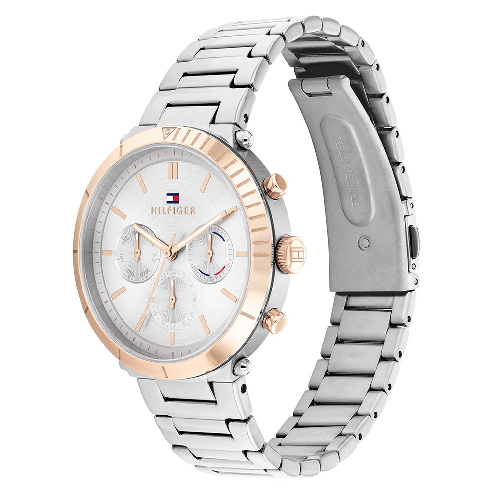 Tommy Hilfiger Stainless Steel Silver White Dial Multi-function Women's Watch - 1782348
