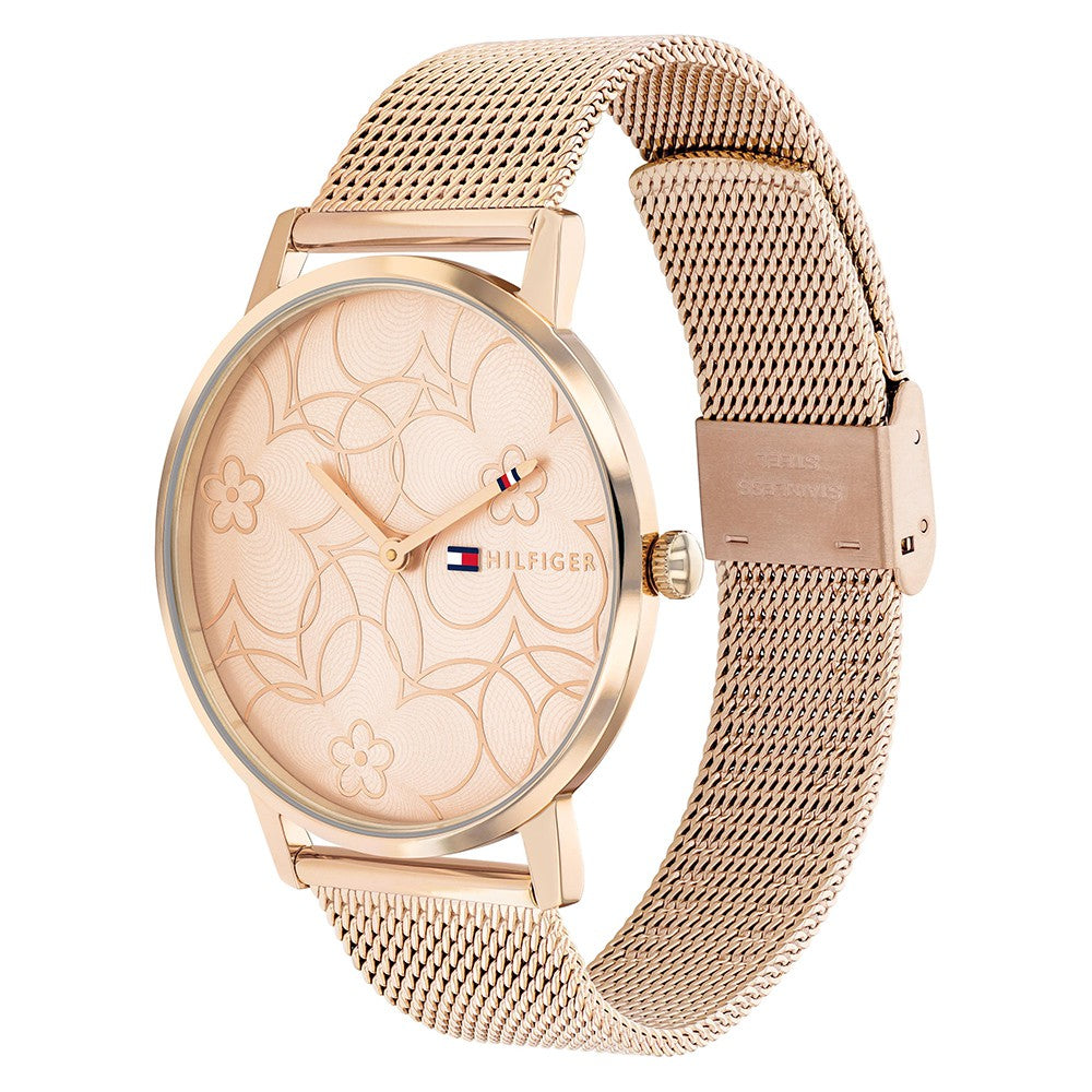 Tommy Hilfiger Carnation Gold Mesh Women's Slim Watch - 1782369