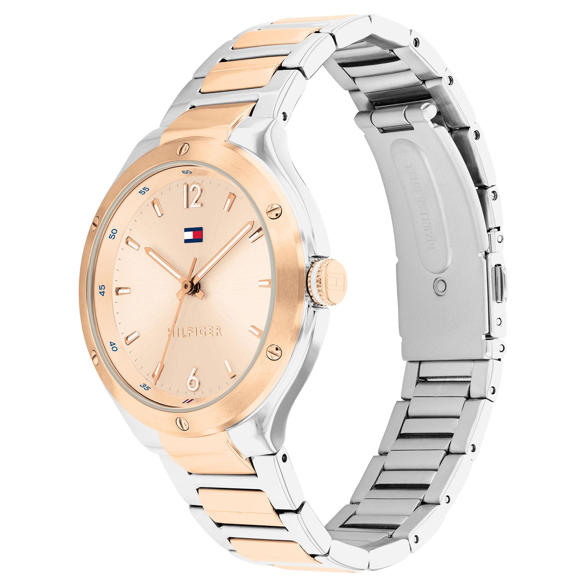 Tommy Hilfiger Two-Tone Steel Light Rose Gold Dial Women's Watch - 1782476