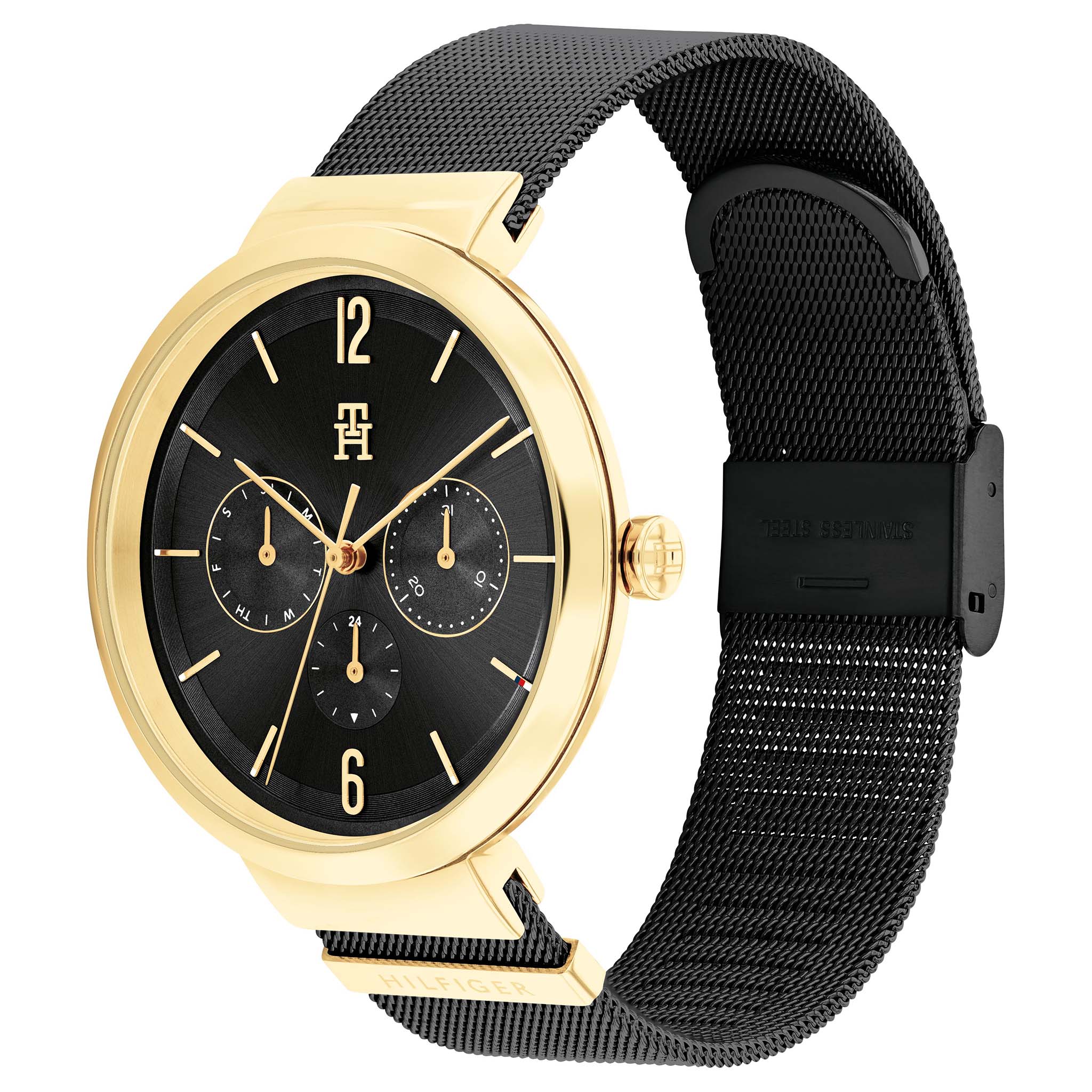 Tommy Hilfiger Black Steel Mesh Women's Watch - 1782540