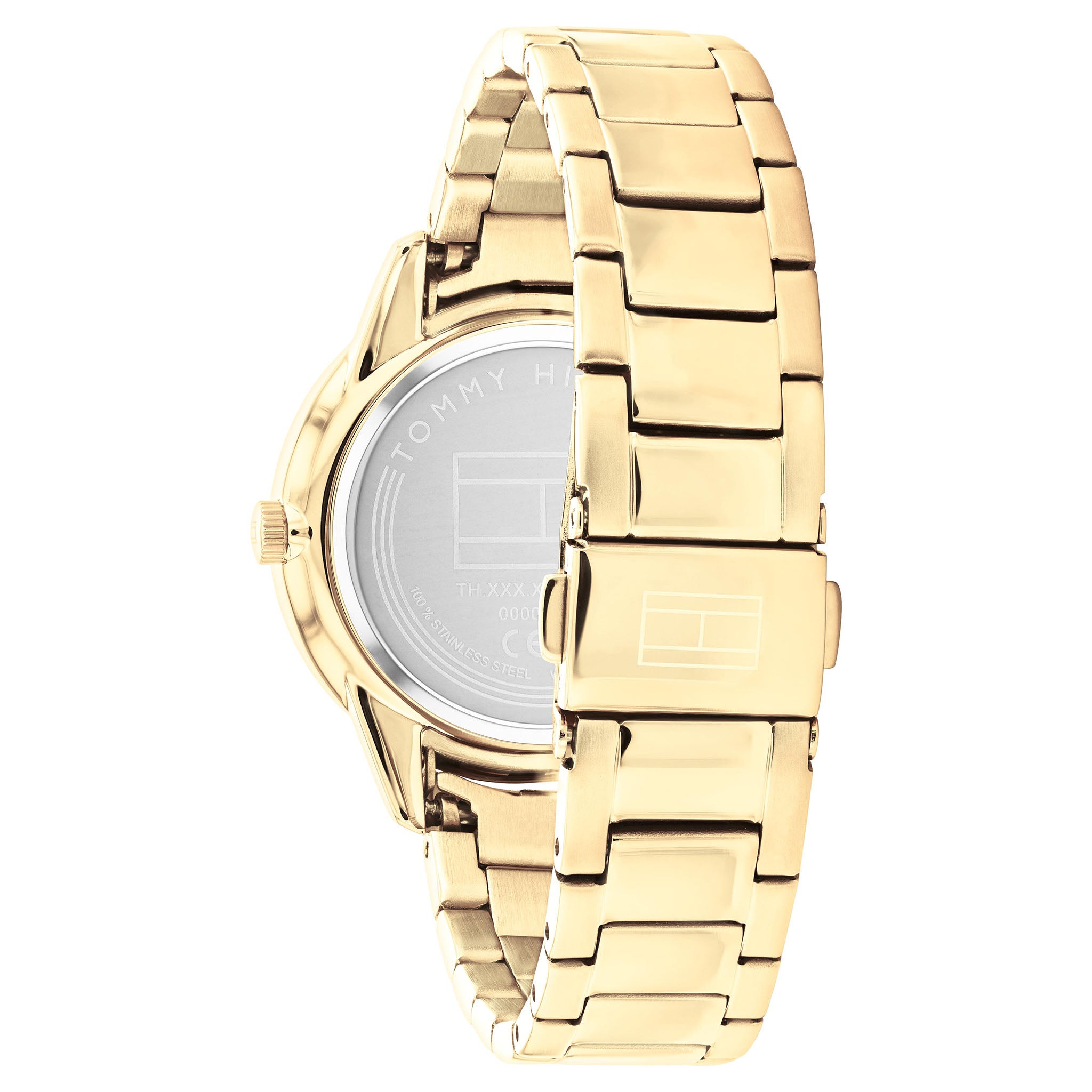 Tommy Hilfiger Gold Steel White Mother of Pearl Dial Women's Watch - 1782546