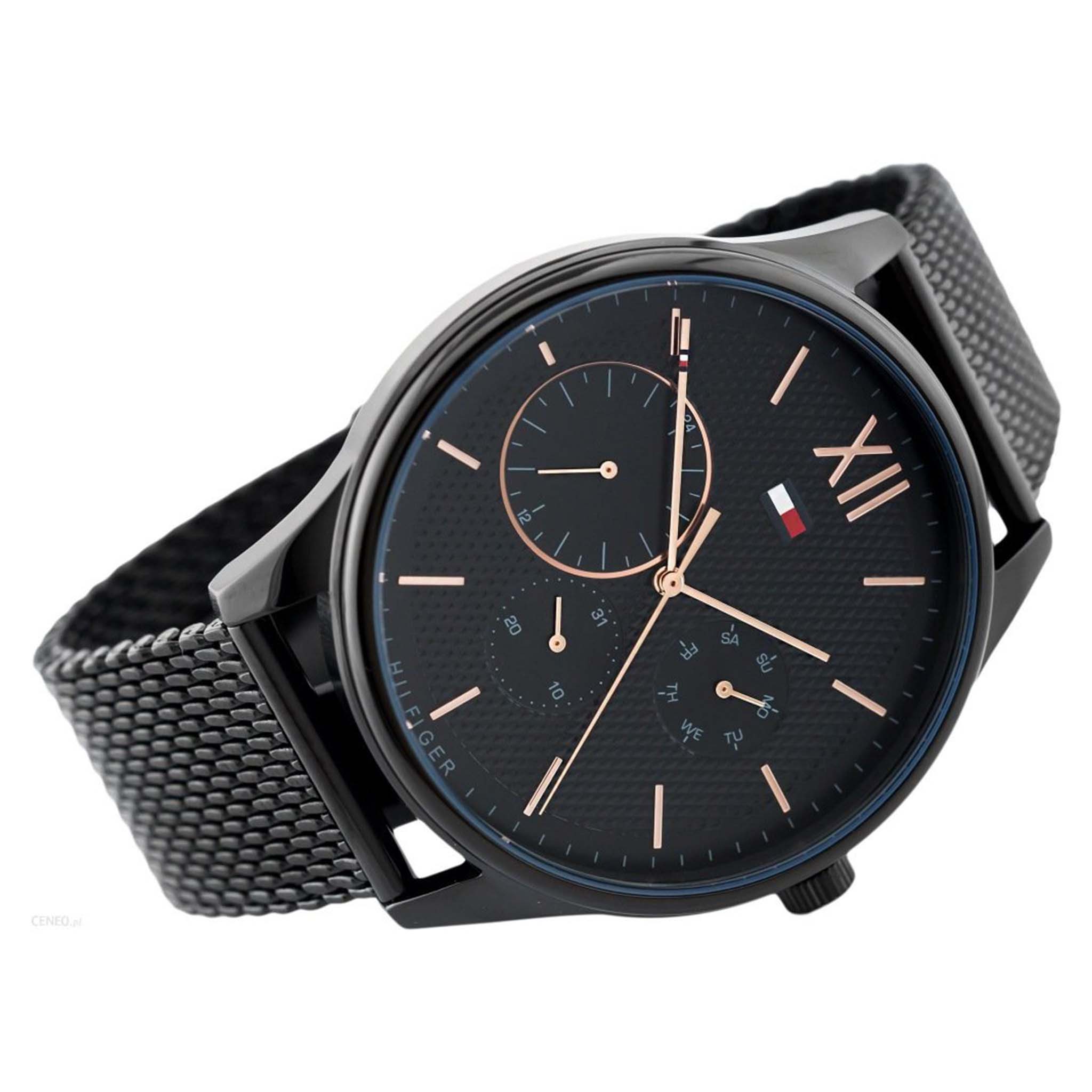 Tommy Hilfiger Black Mesh Men's Multi-function Watch - 1791420
