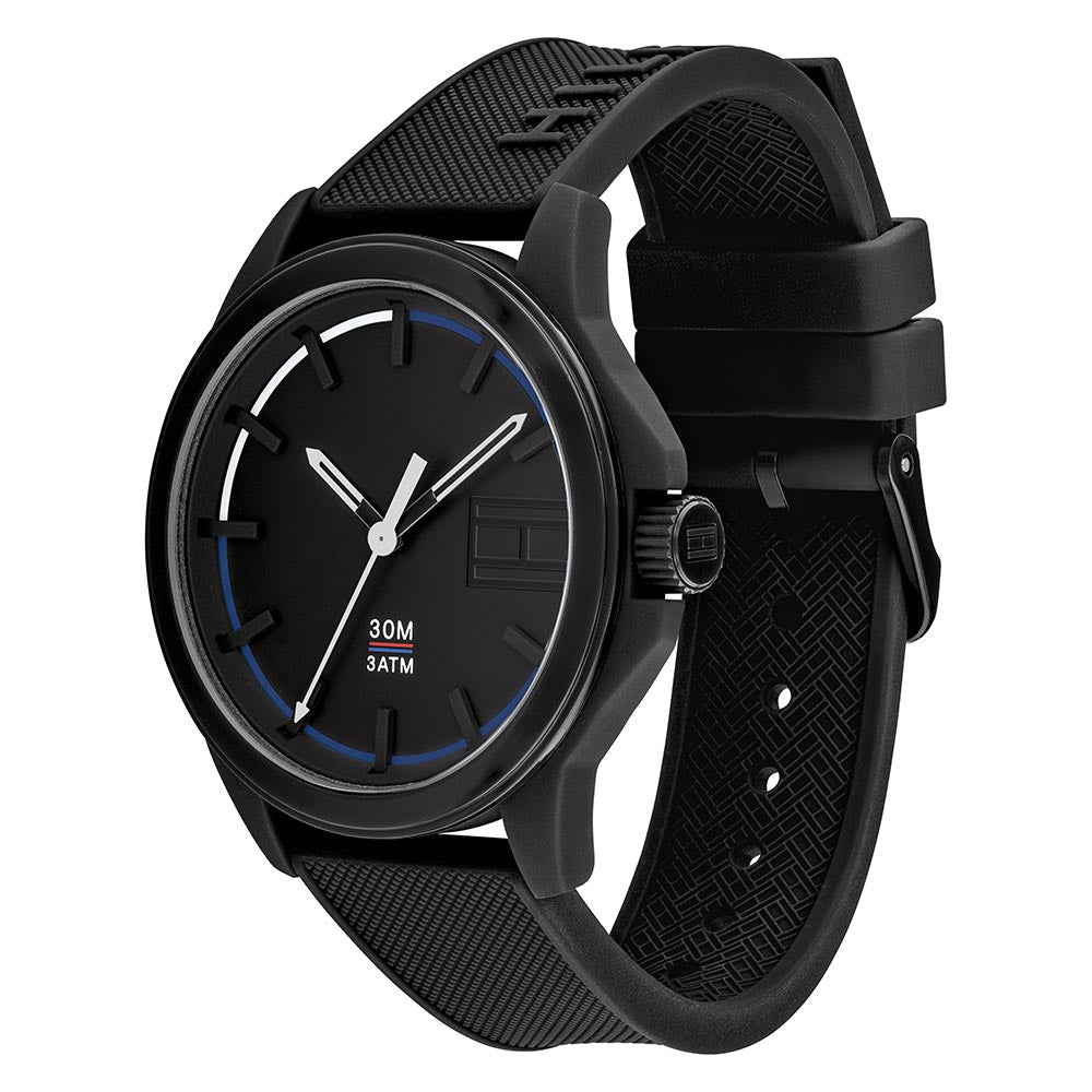 Tommy Hilfiger Sneaker Men's Black Silicone Watch - 1791624