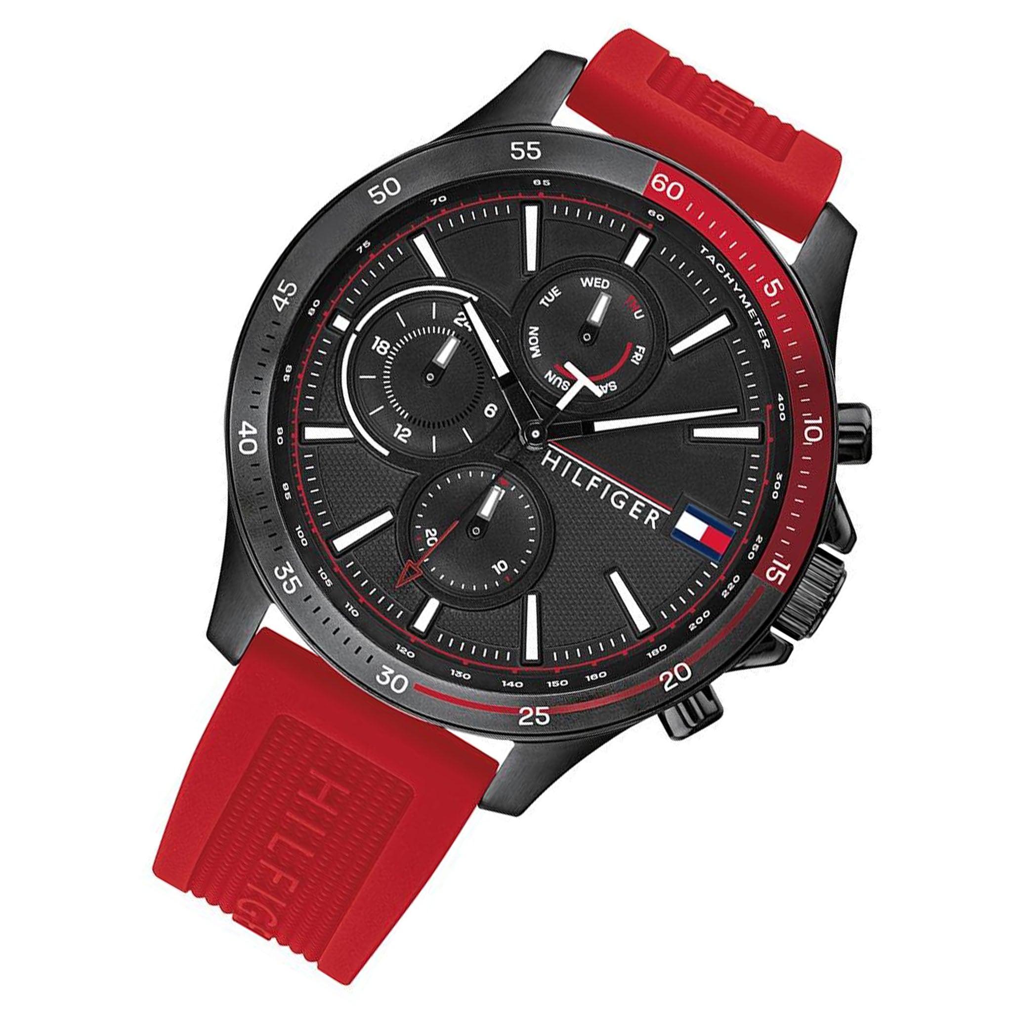 Tommy Hilfiger Red Silicone Band Men's Multi-function Watch - 1791722