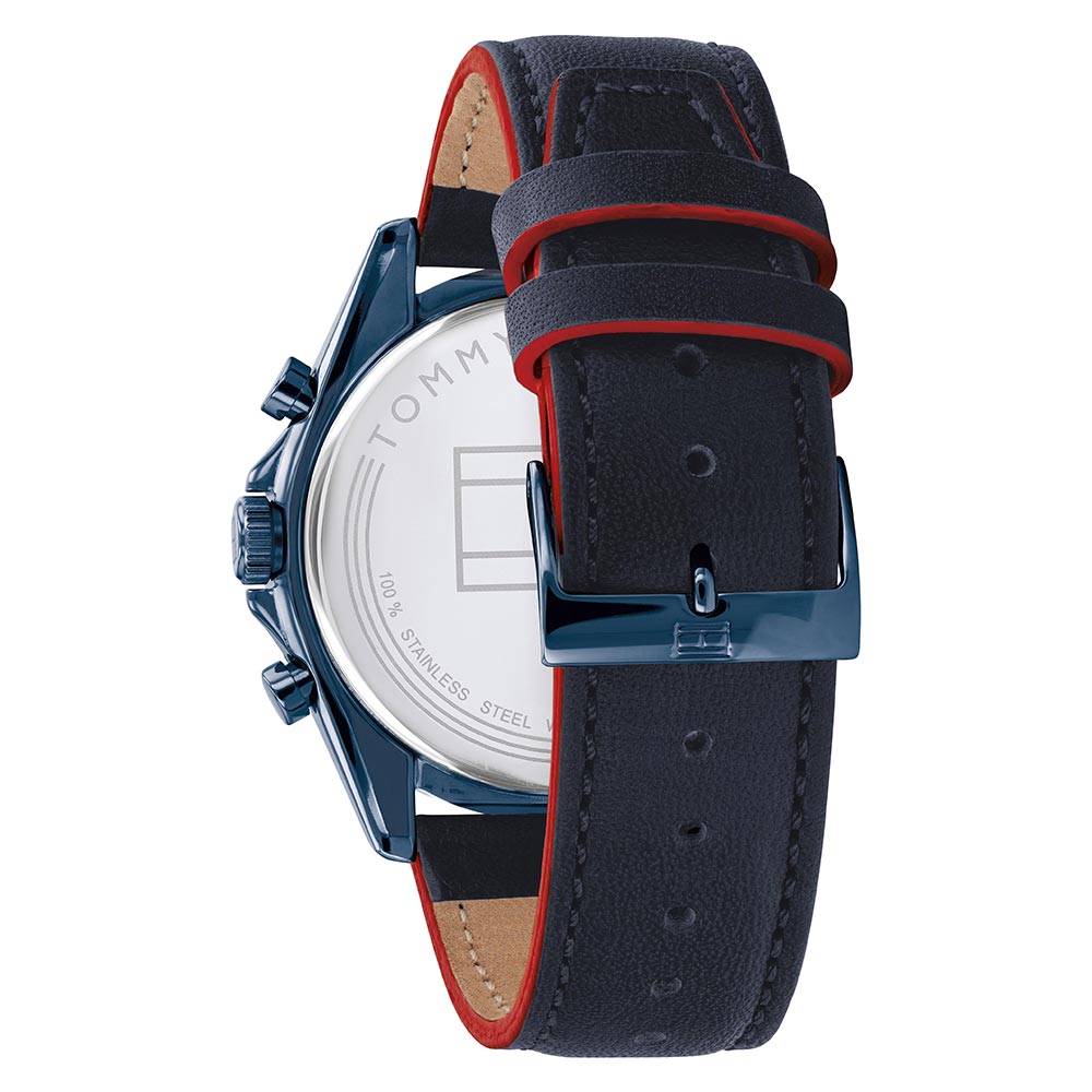 Tommy Hilfiger Blue Leather Men's Multi-function Watch - 1791839
