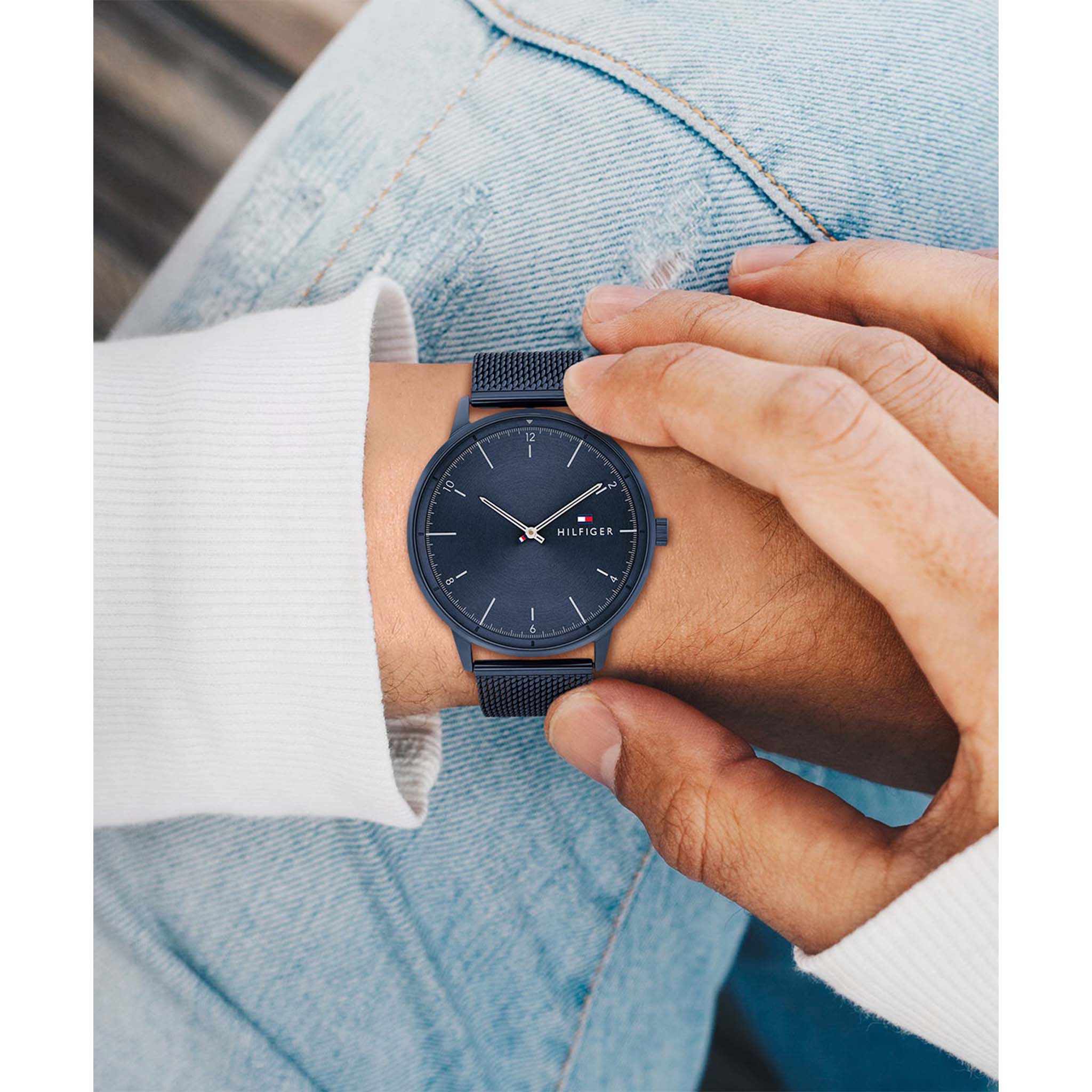 Tommy Hilfiger Steel Mesh Blue Dial Men's Watch - 1791841