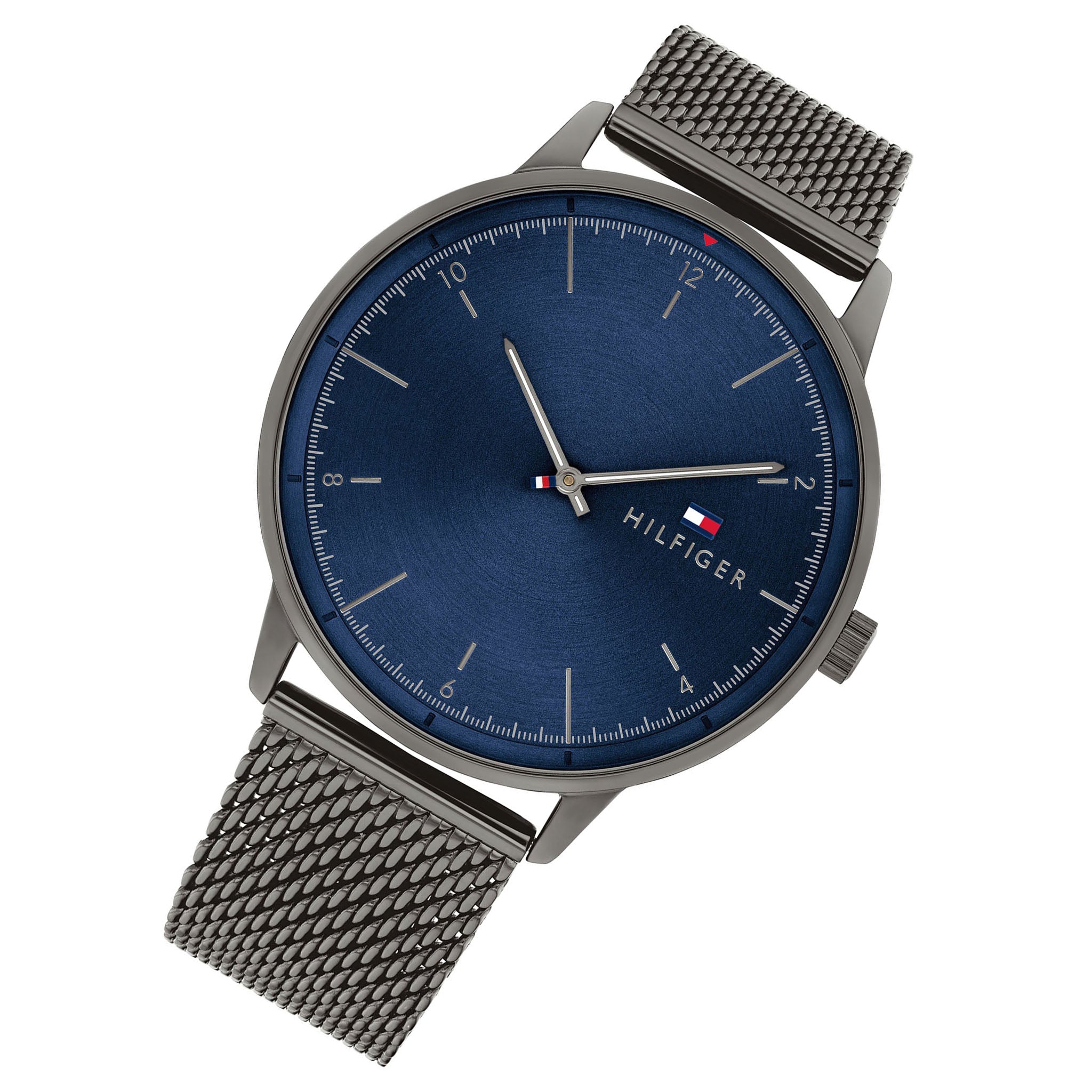 Tommy Hilfiger Grey Mesh Navy Dial Men's Basic Watch - 1791878