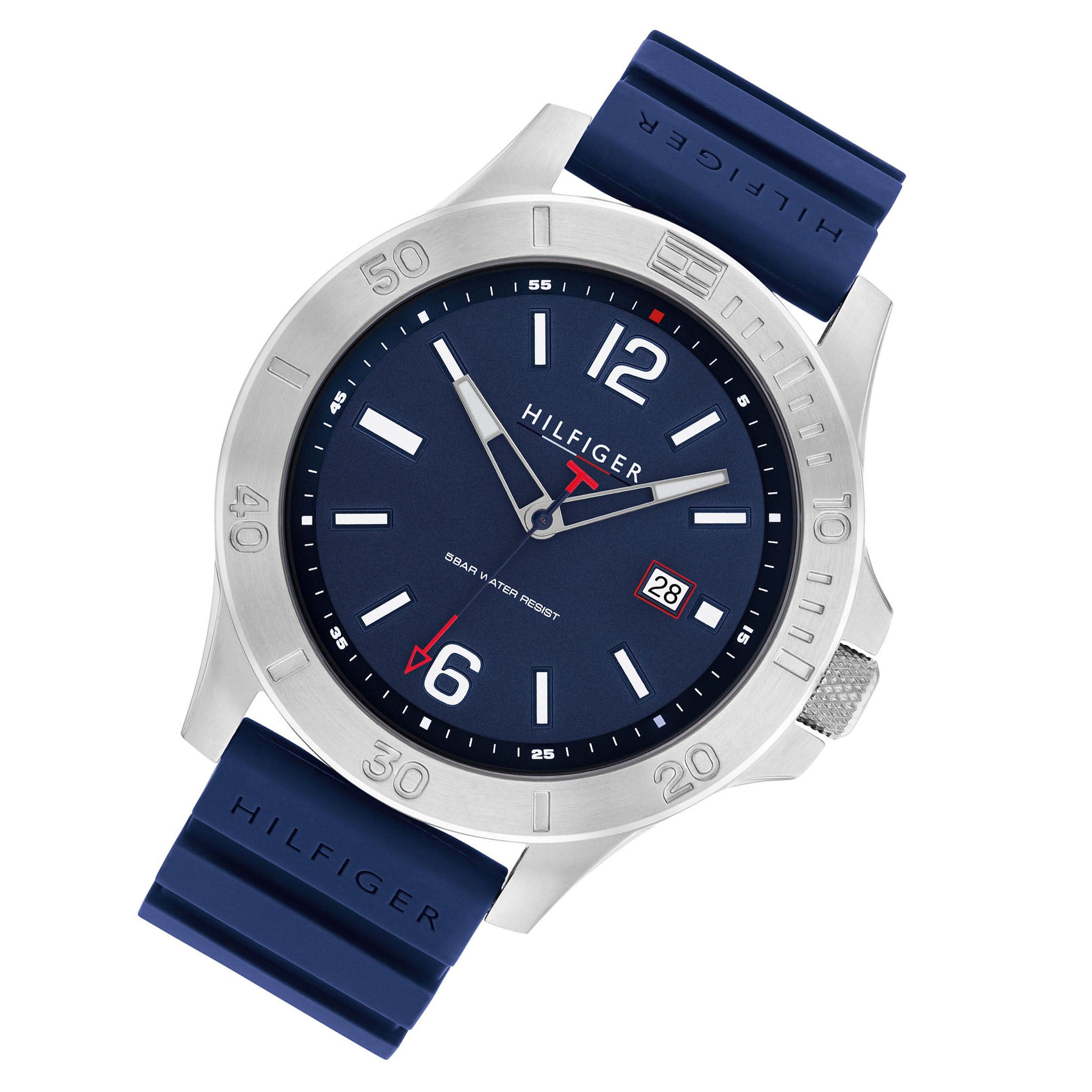 Tommy Hilfiger Silicone Band Blue Dial Men's Watch - 1791991