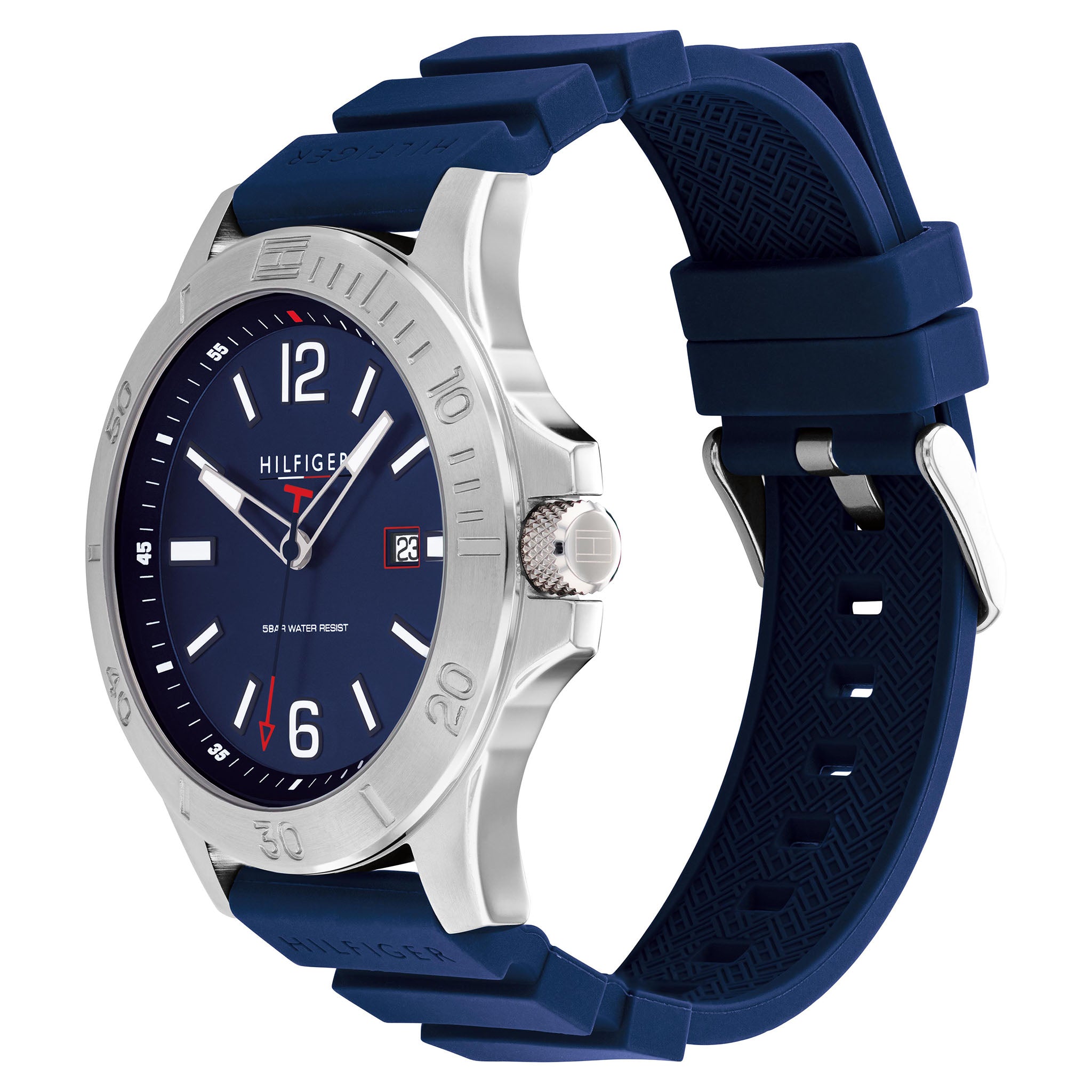 Tommy Hilfiger Silicone Band Blue Dial Men's Watch - 1791991