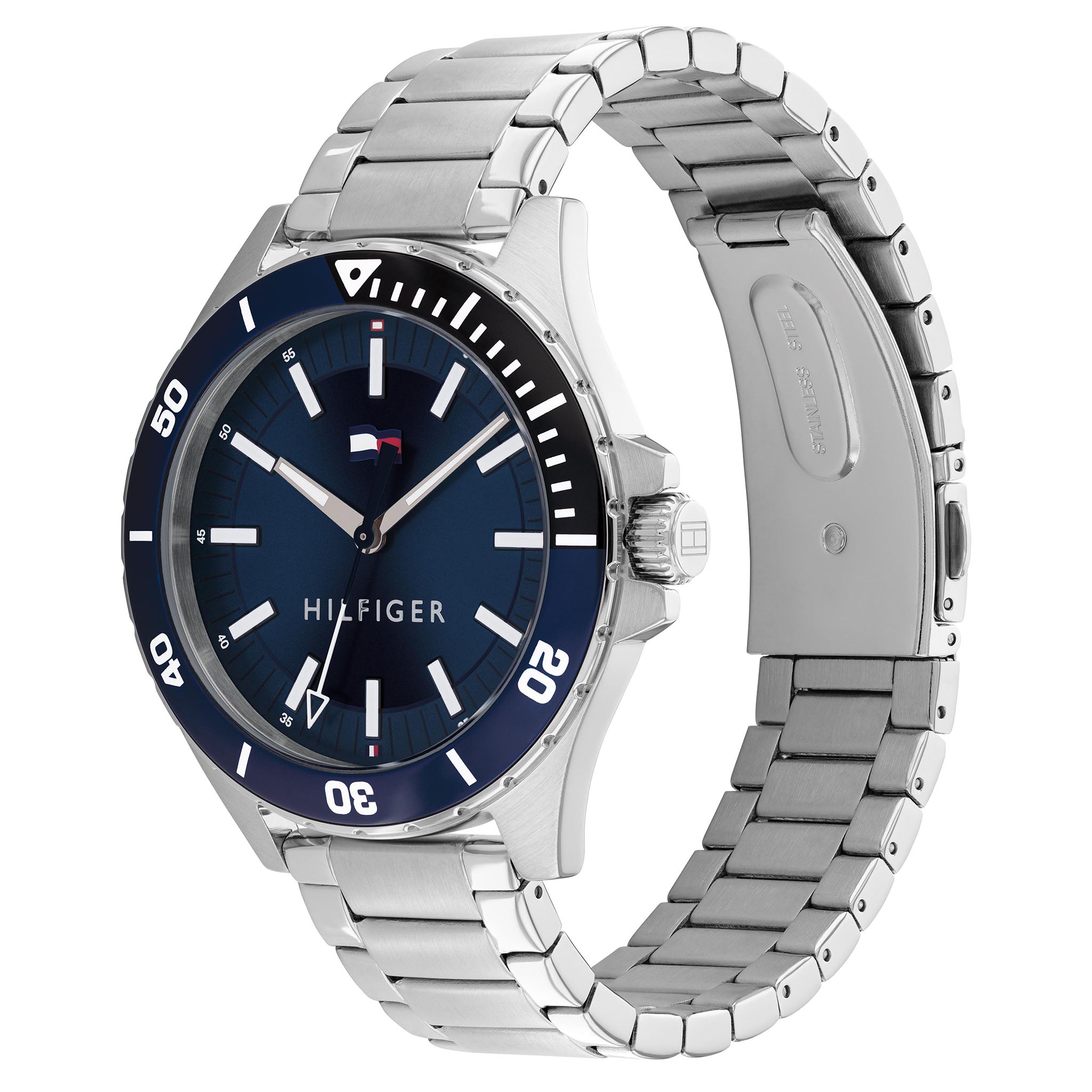 Tommy Hilfiger Silver Steel Navy Dial Men's Watch - 1792012