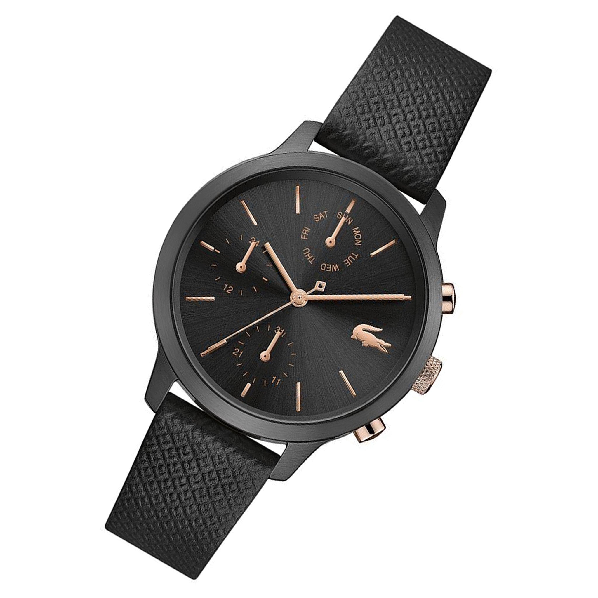 Lacoste 12.12 Black Leather Women's Multi-function Watch - 2001153