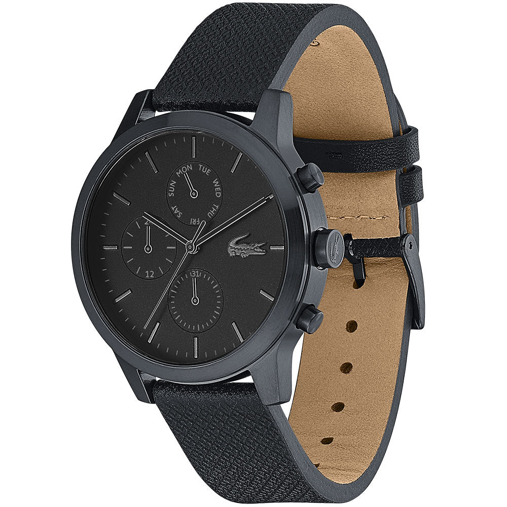 Lacoste 12.12 Black Leather Men's Multi-function Watch - 2010997