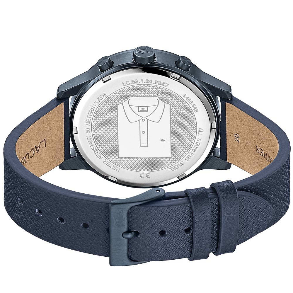Lacoste 12.12 Blue Leather Men's Multi-function Watch - 2010998