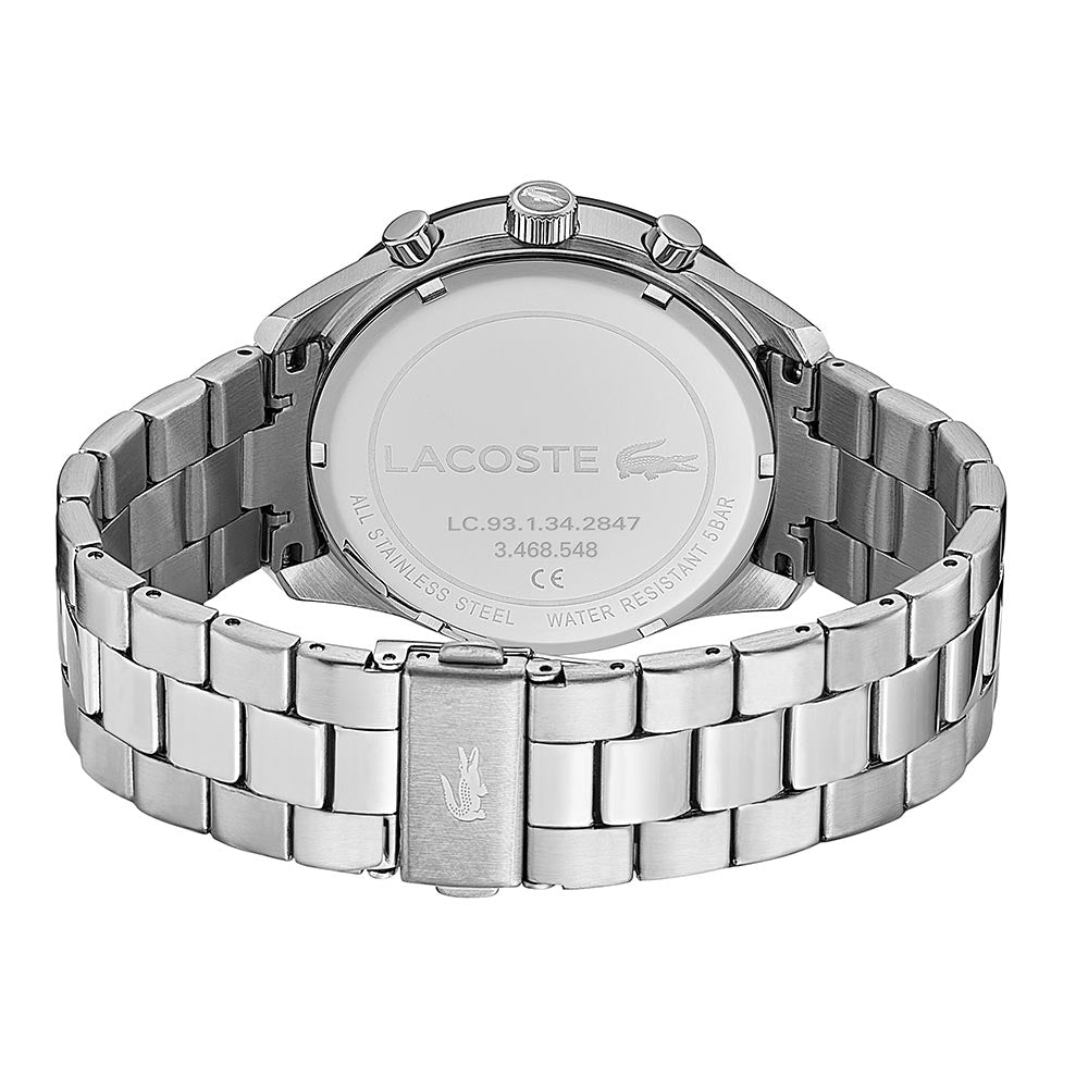 Lacoste Boston Stainless Steel Black Dial Men's Chrono Watch - 2011079
