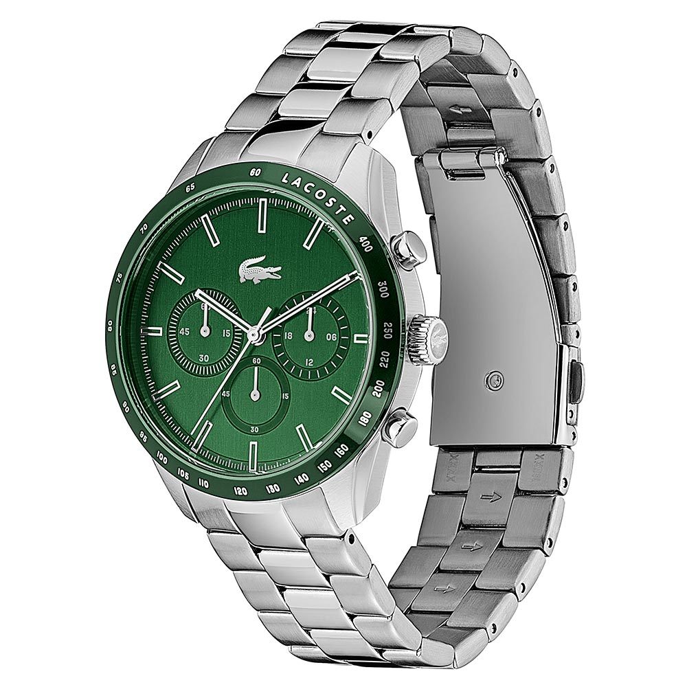 Lacoste Boston Stainless Steel Green Dial Men's Chronograph Watch - 2011080