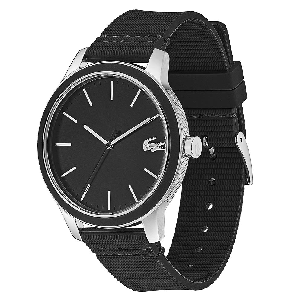 Lacoste 12.12 Black Silicone Band Men's Watch - 2011087