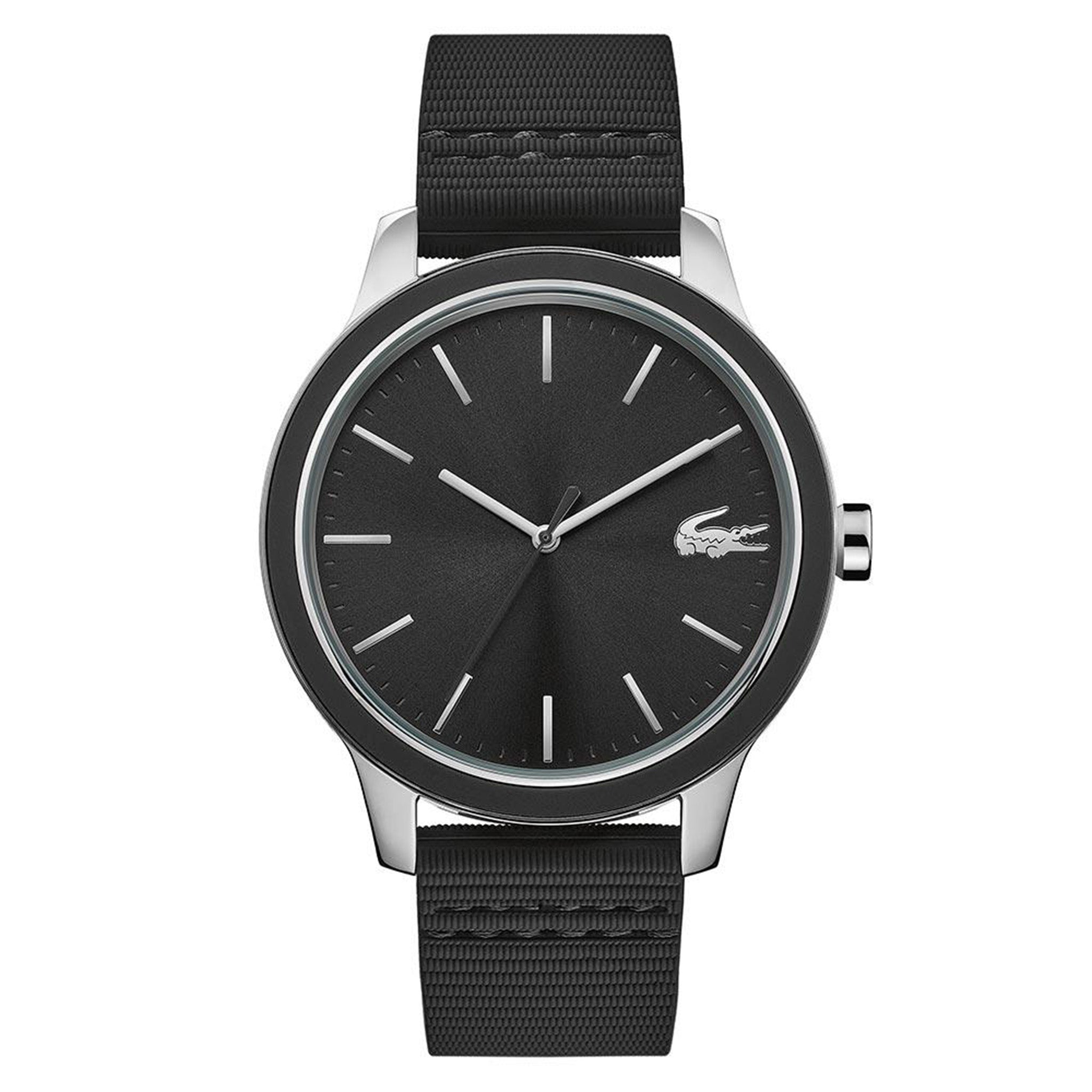 Lacoste 12.12 Black Silicone Band Men's Watch - 2011087